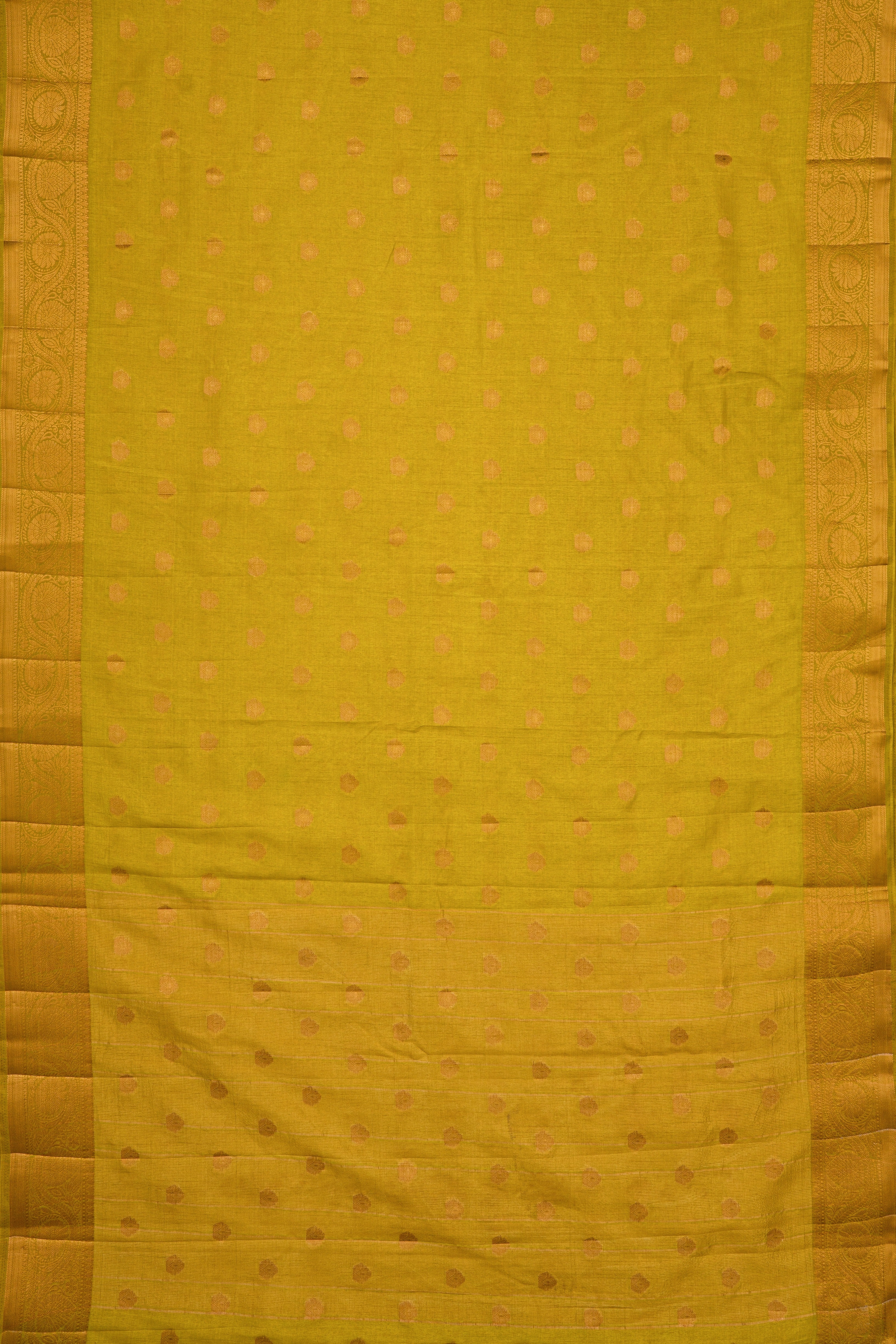 Lime Green Raw Silk Saree