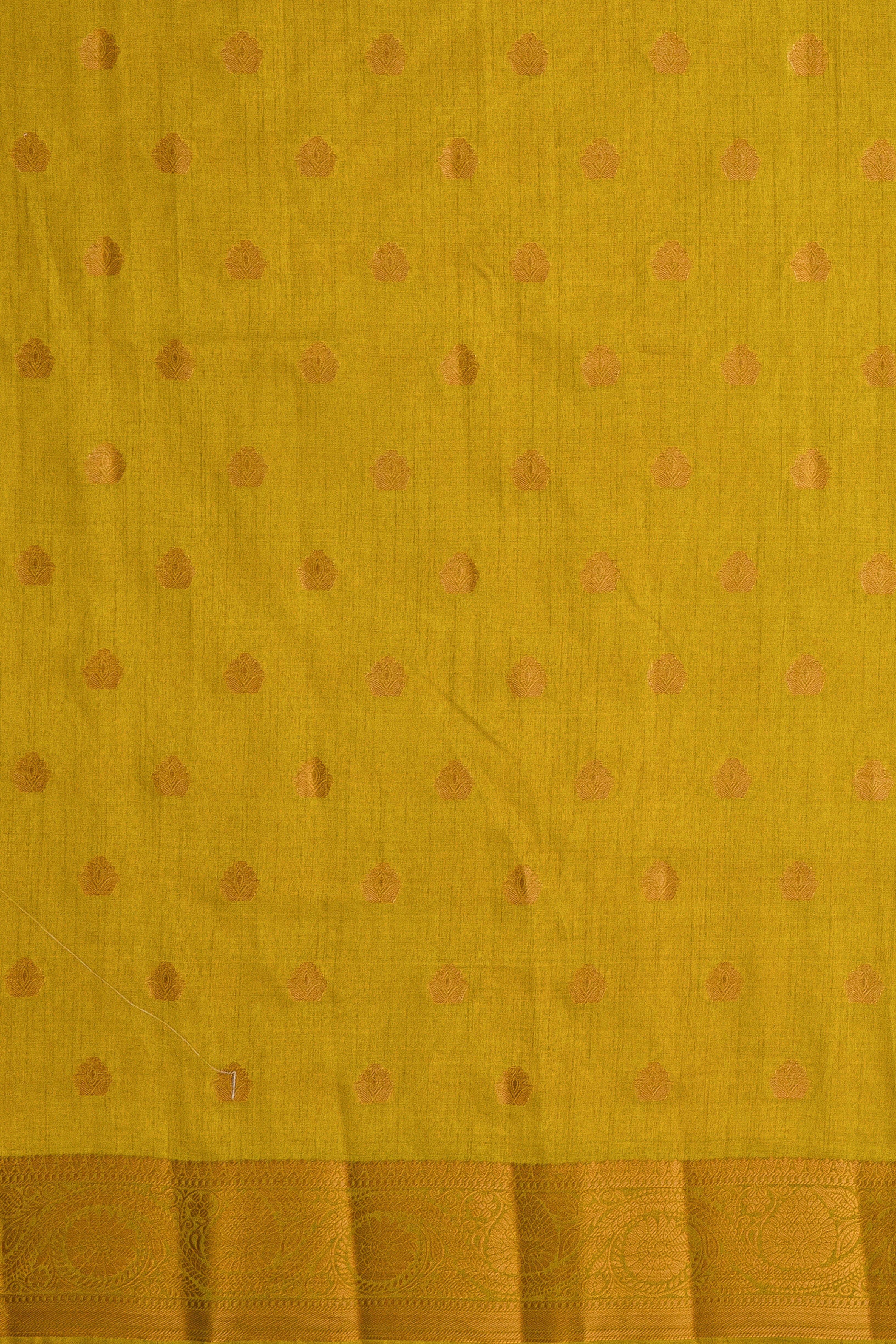 Lime Green Raw Silk Saree