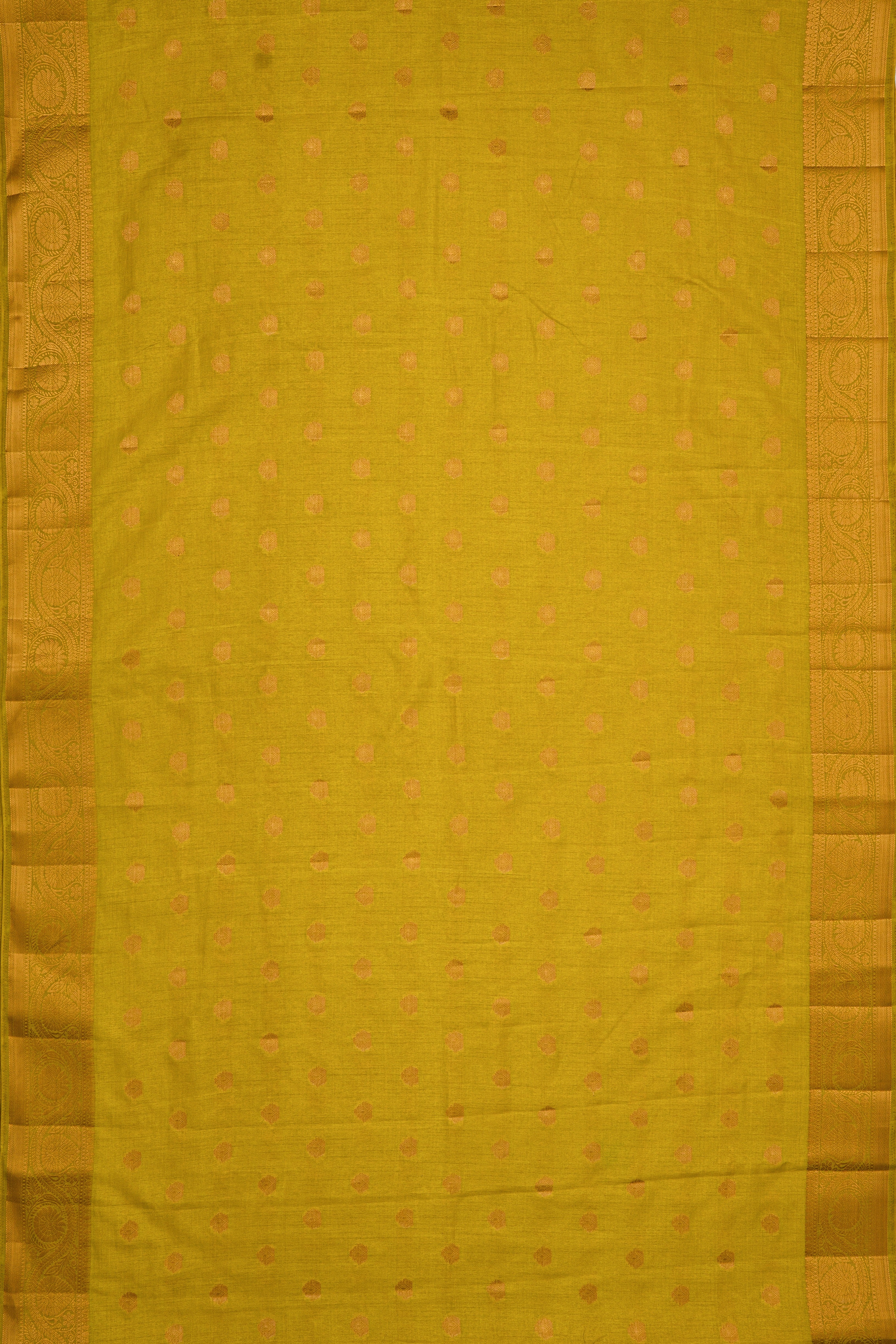 Lime Green Raw Silk Saree