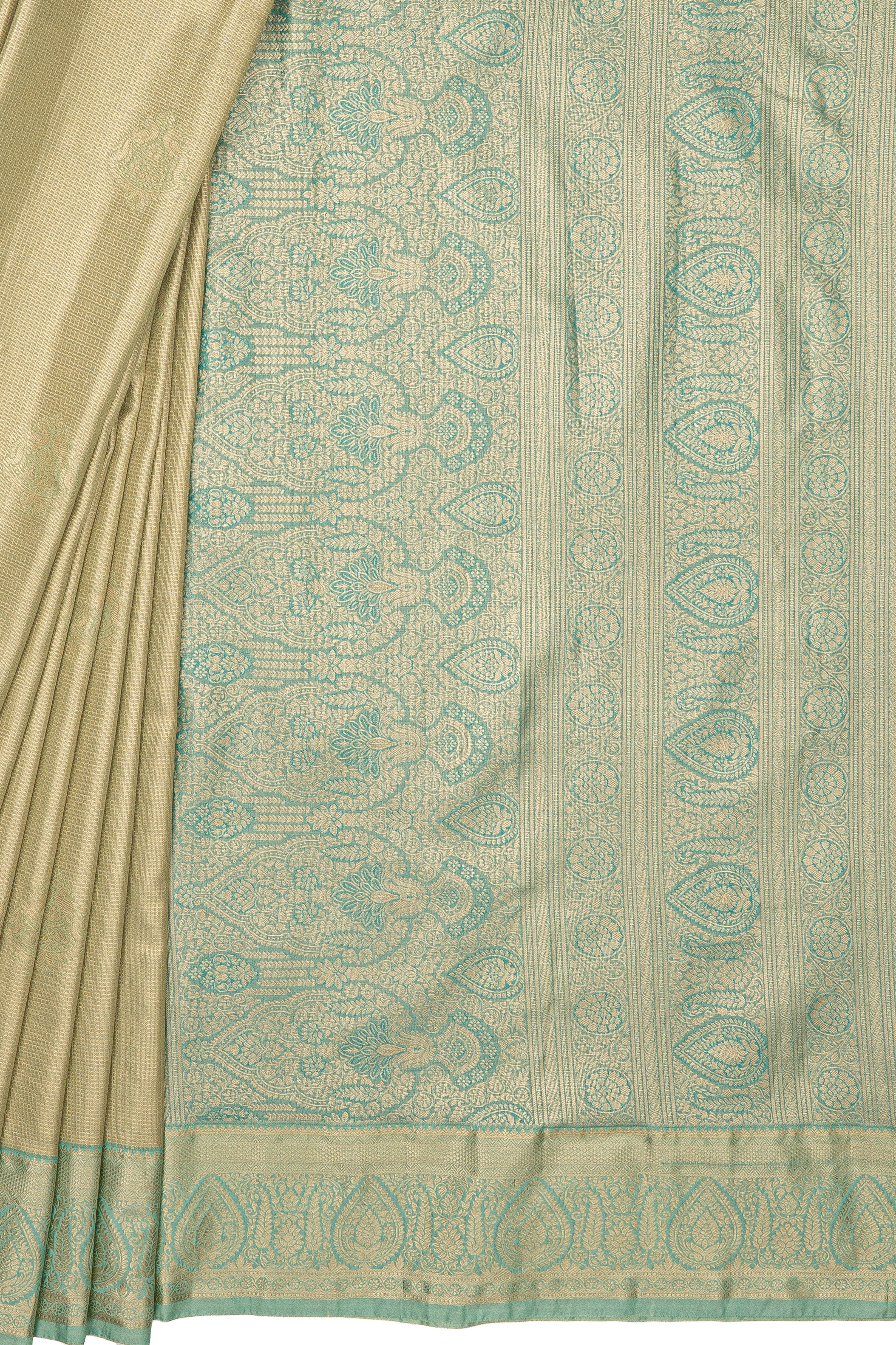 Pastel Green Tissue Silk Saree