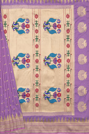 Purple Katan Silk Paithani Saree with Irkal border