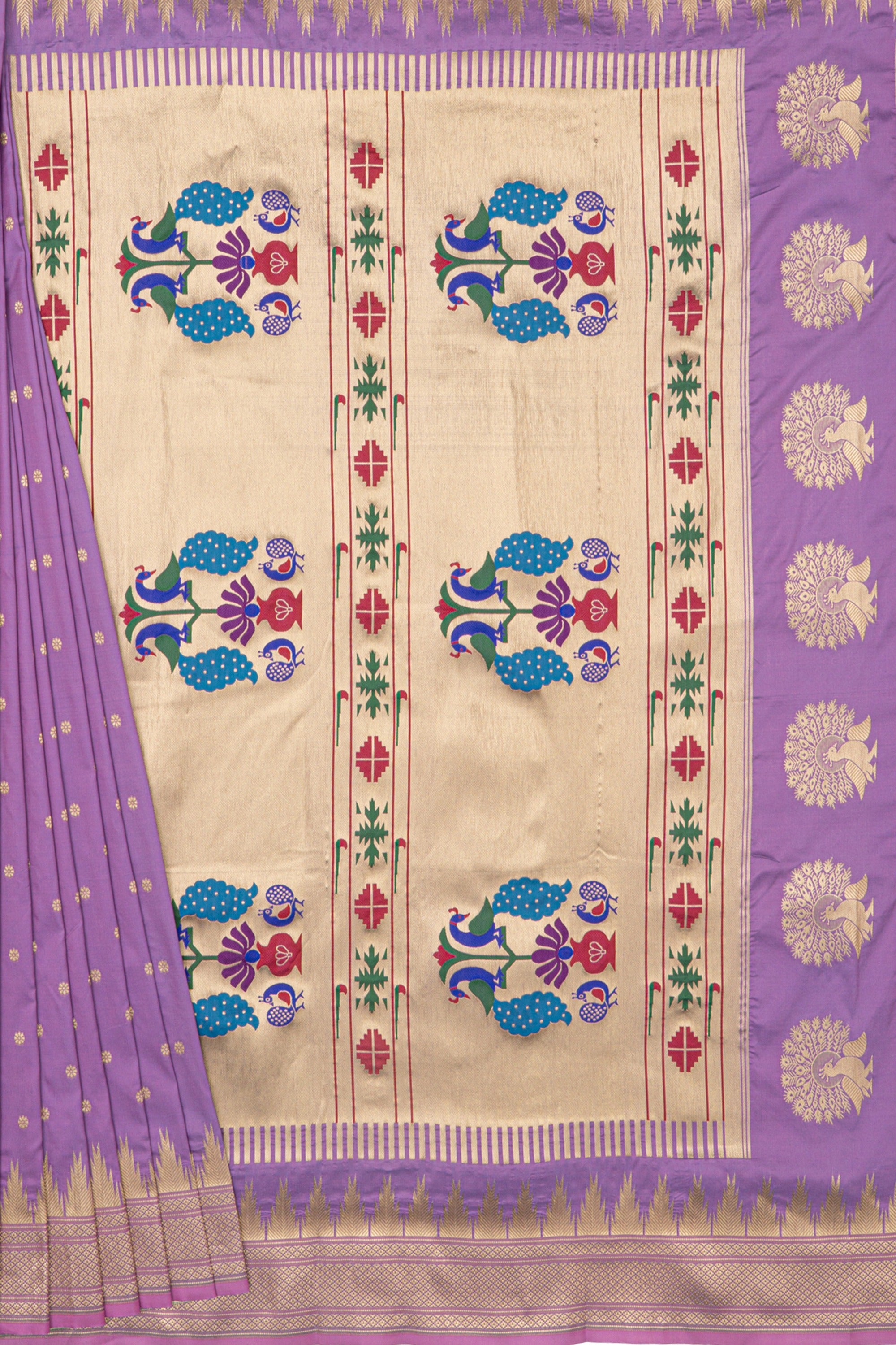 Purple Katan Silk Paithani Saree with Irkal border