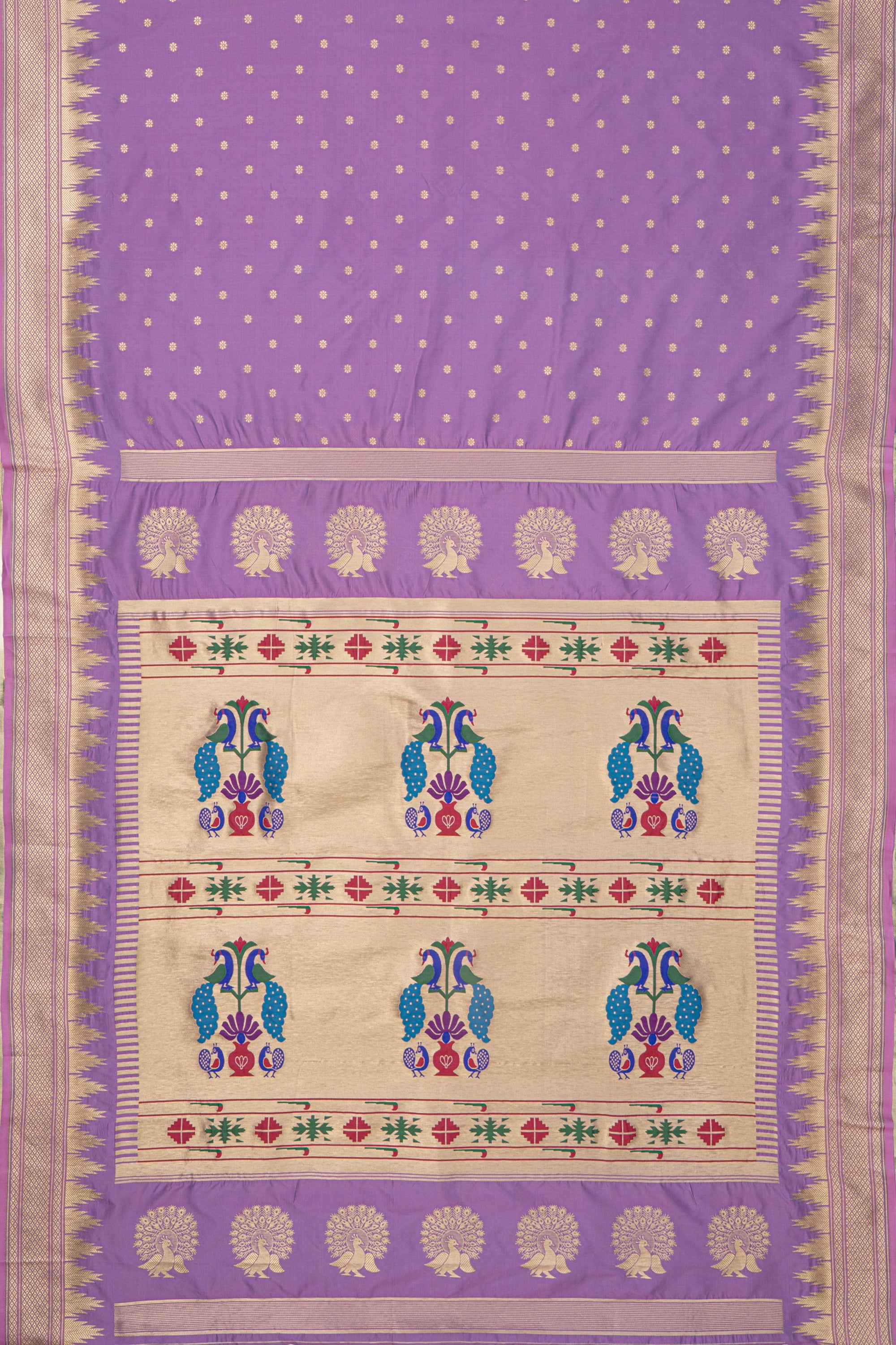Purple Katan Silk Paithani Saree with Irkal border