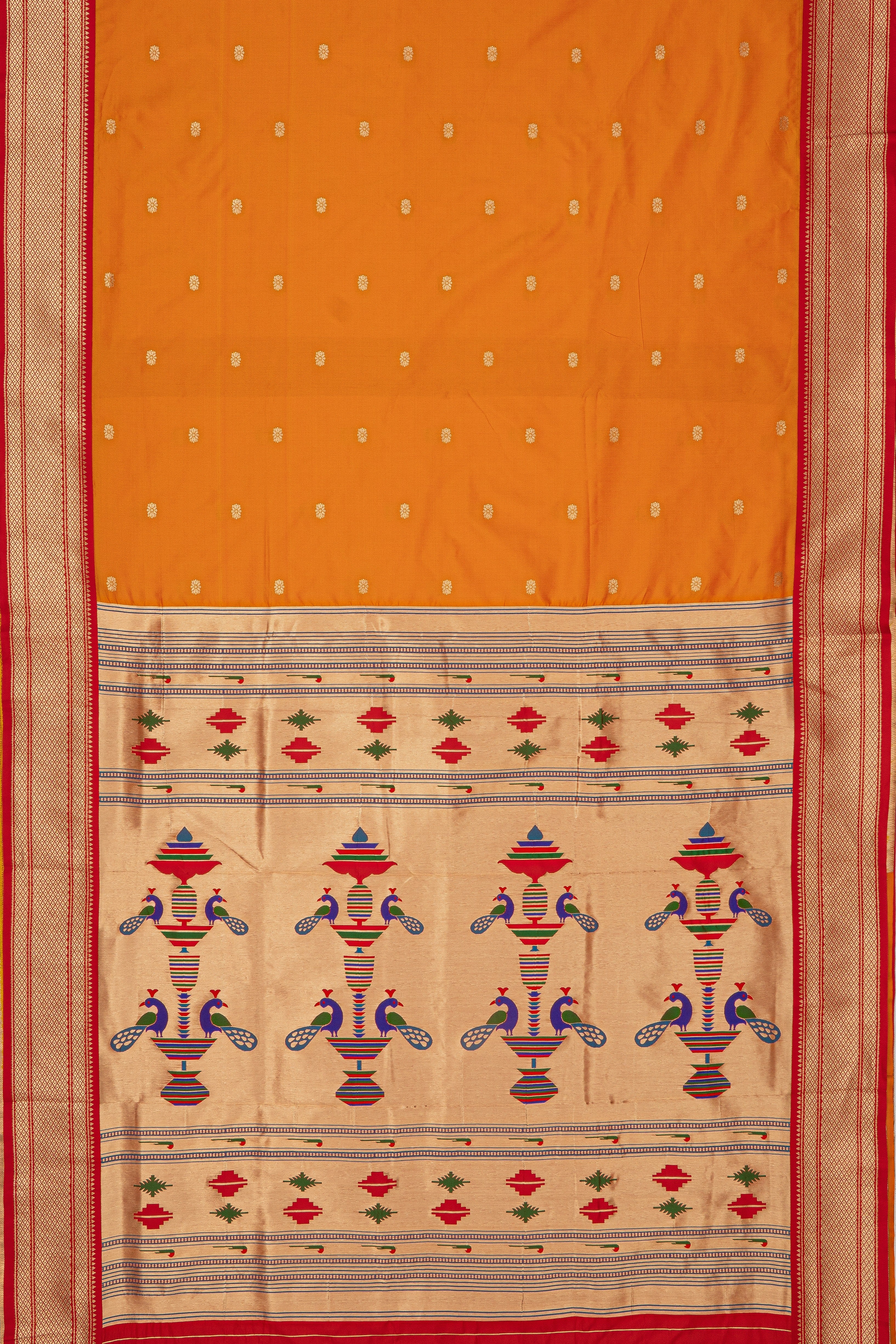 Orange Apurva Silk Paithani Saree