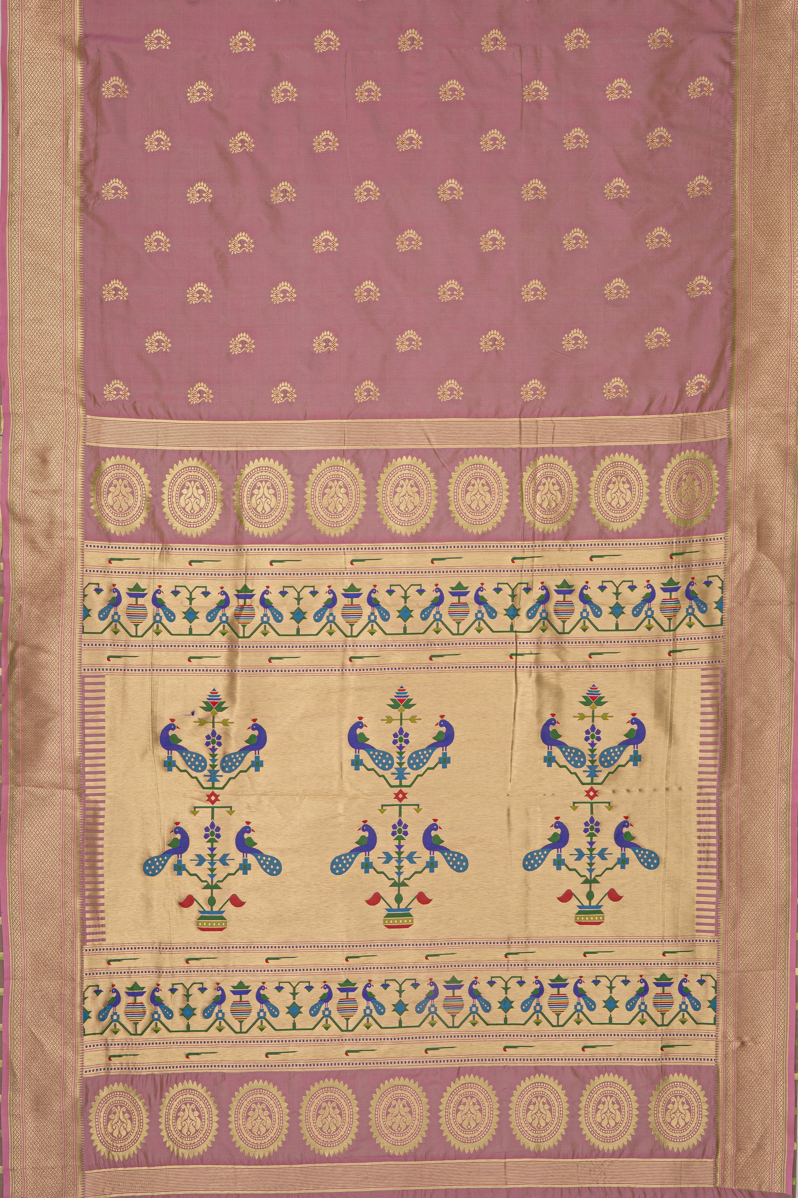 Pastel Purple Apurva Silk Nath Paithani Saree