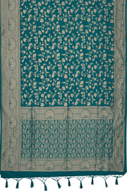 Peacock Blue Katan Silk Banarasi Brocade Saree