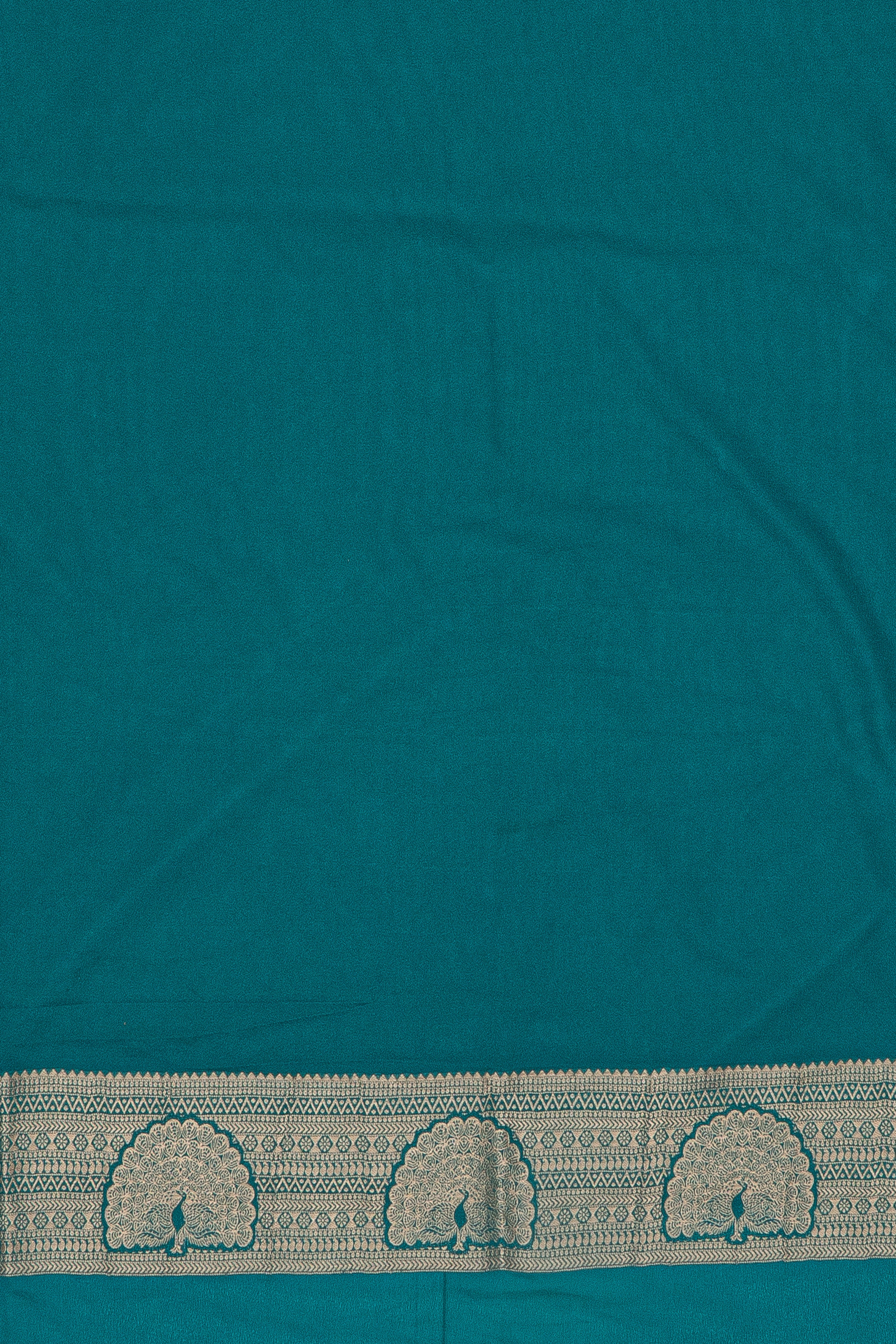Peacock Blue Katan Silk Banarasi Brocade Saree
