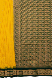 Yellow Pure Silk Gadwal Saree