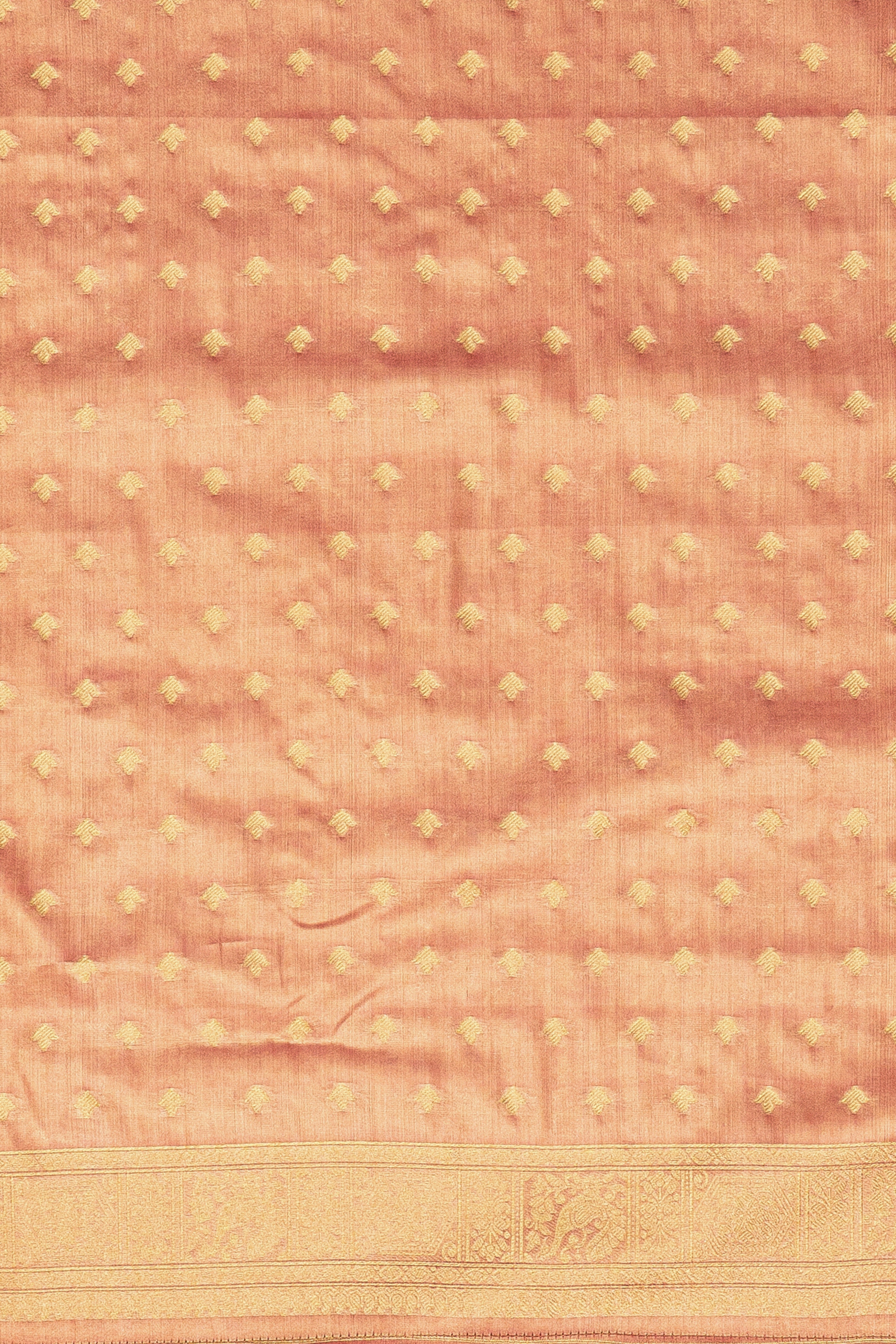 Rose Gold Tissue Silk Saree with Jaal Zari work
