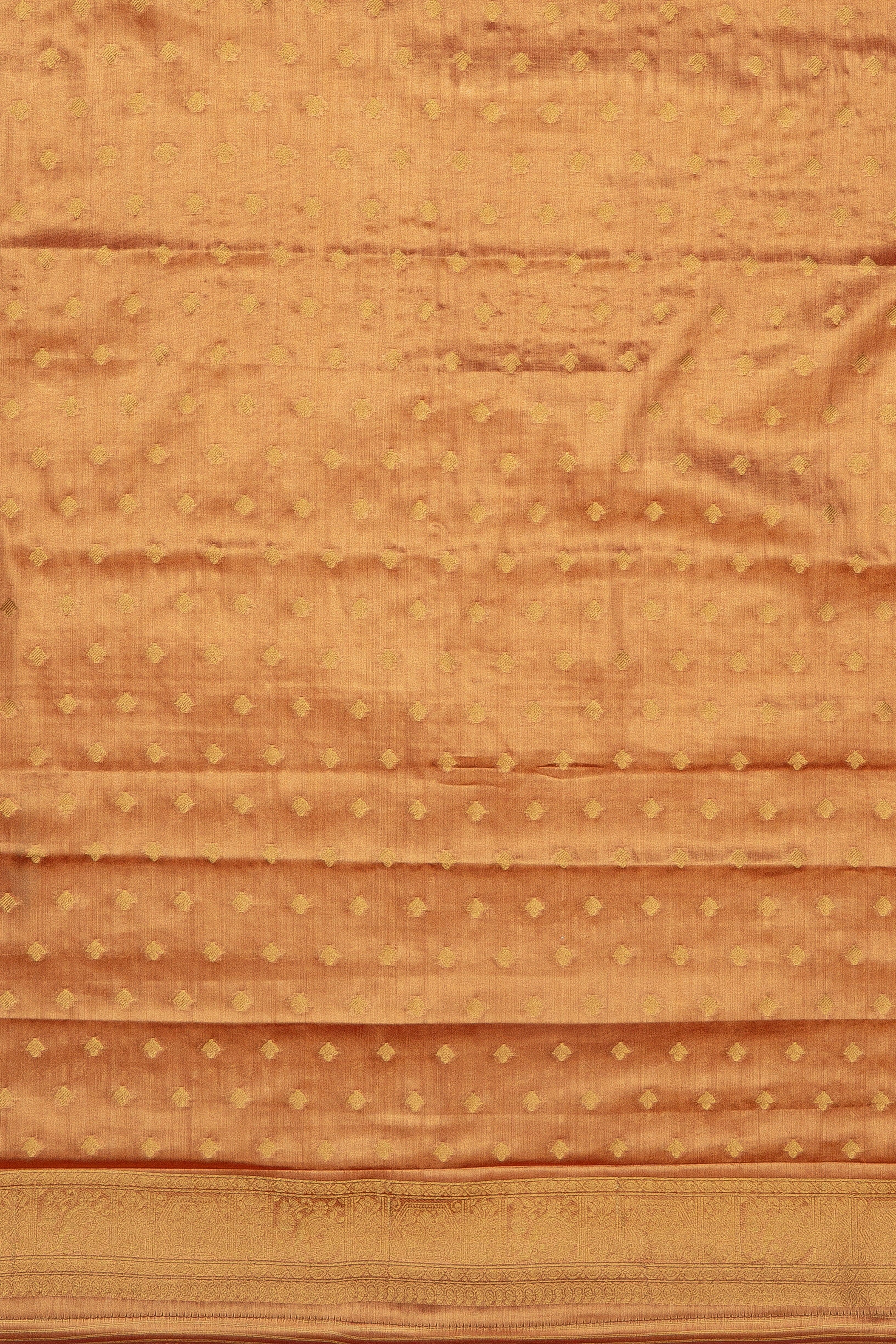 Orange Gold Tissue Silk Jaal Brocade Saree