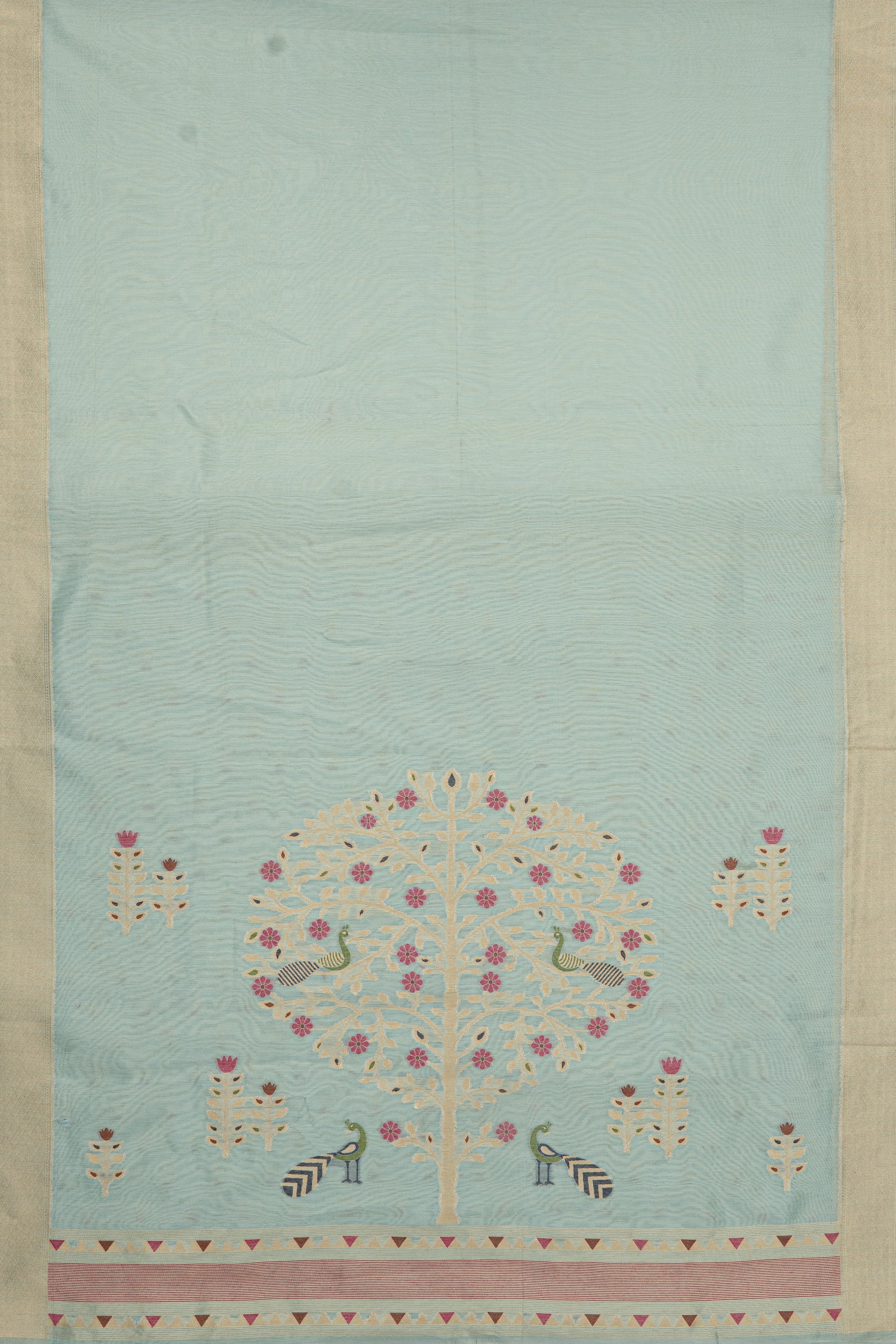 Baby Blue Tissue Silk Saree