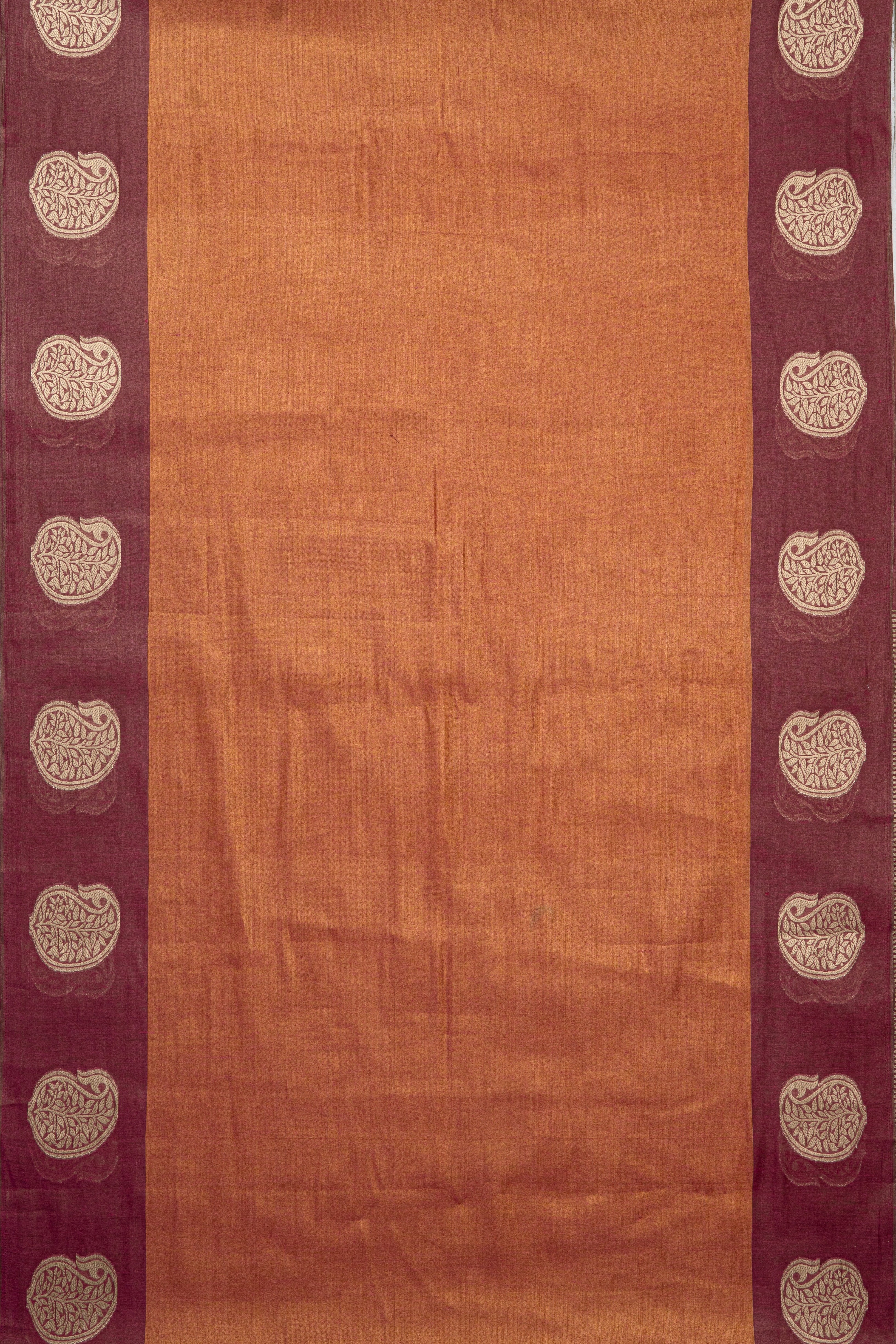 Rose Gold Tissue Silk Saree with contrast Dark Pink border