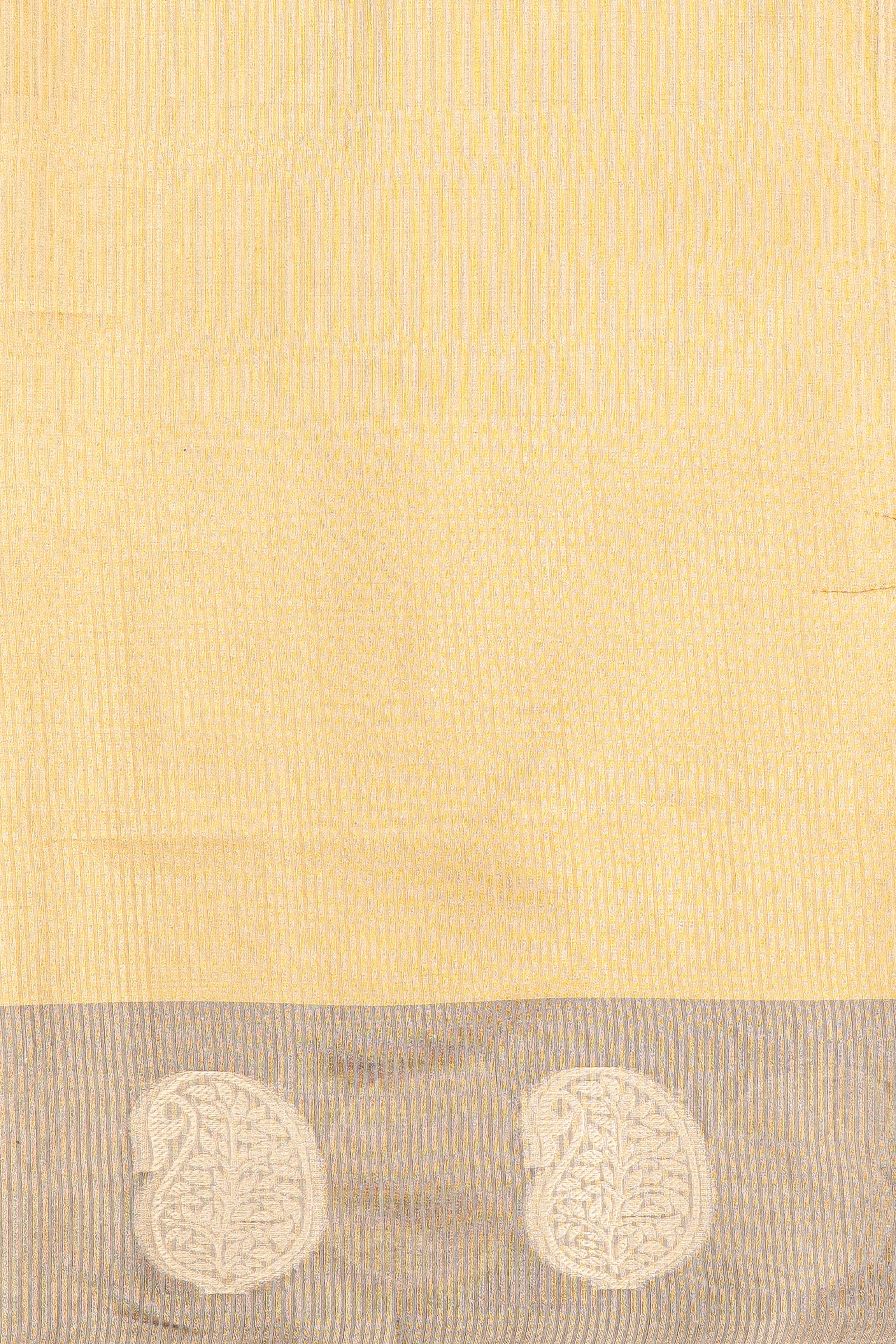 Gold Tissue Silk Saree with contrast Grey border