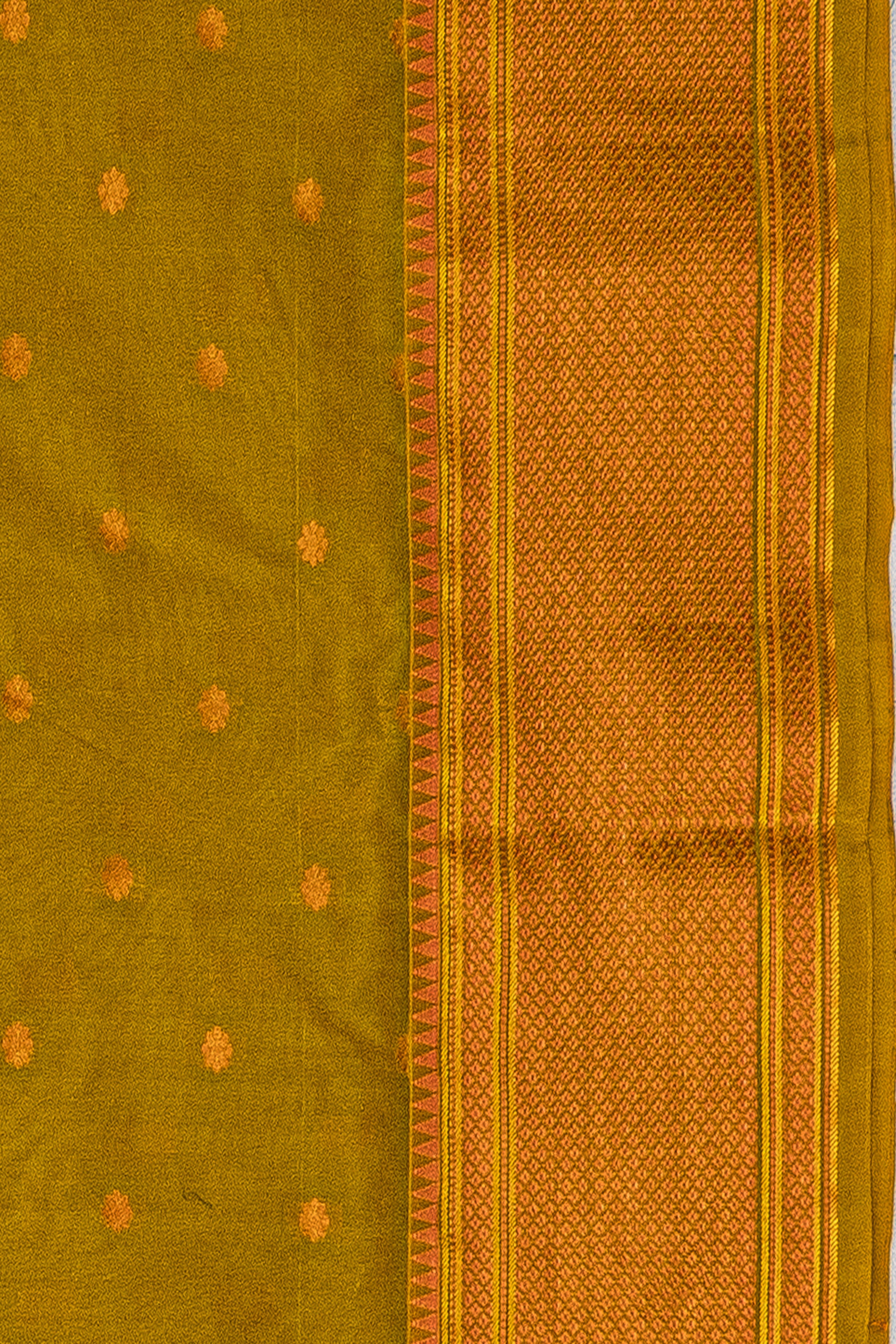 Lime Green Apurva Silk Paithani Saree with Self border