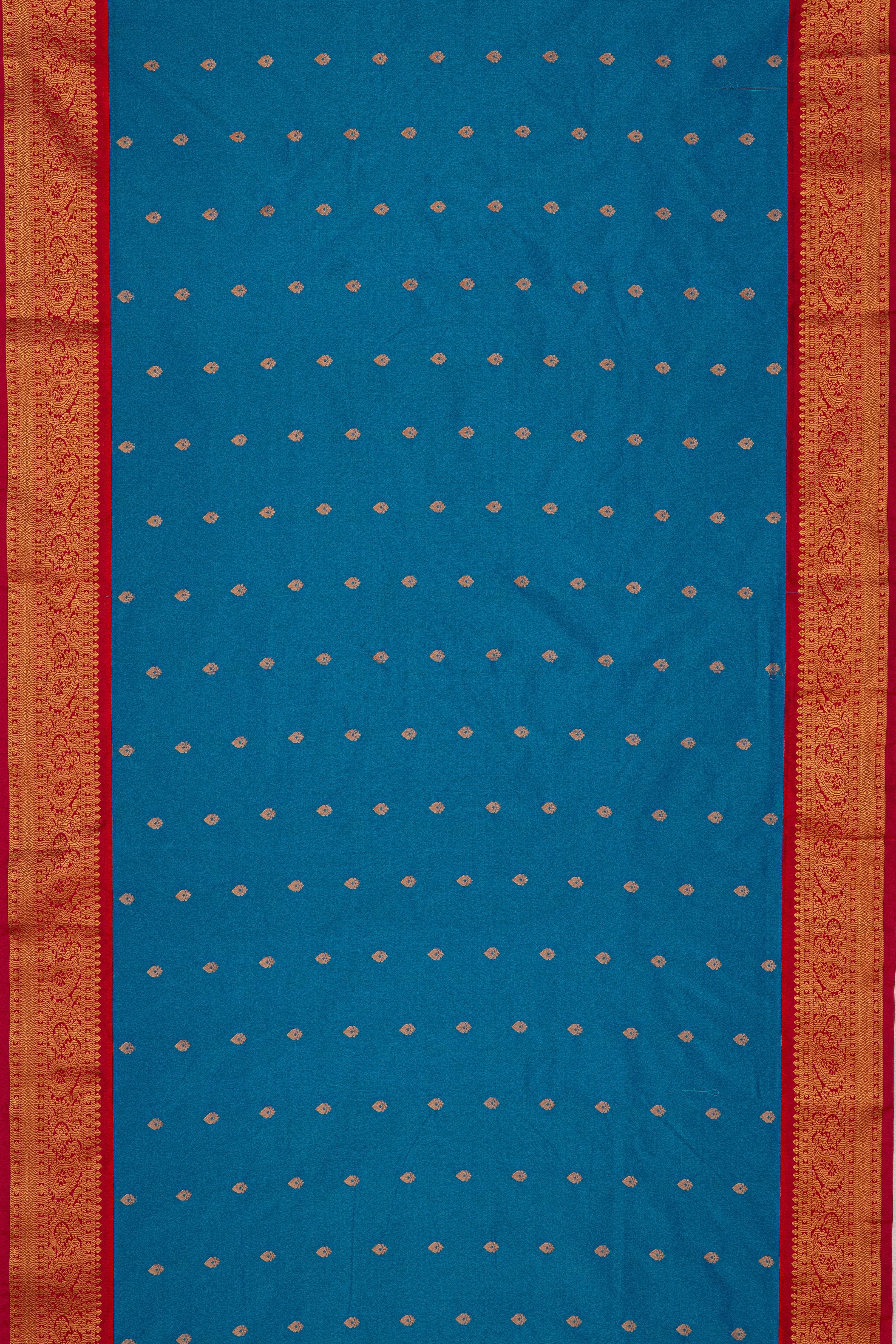 Blue Apurva Silk Kadiyal Paithani Saree with Rani Pink border