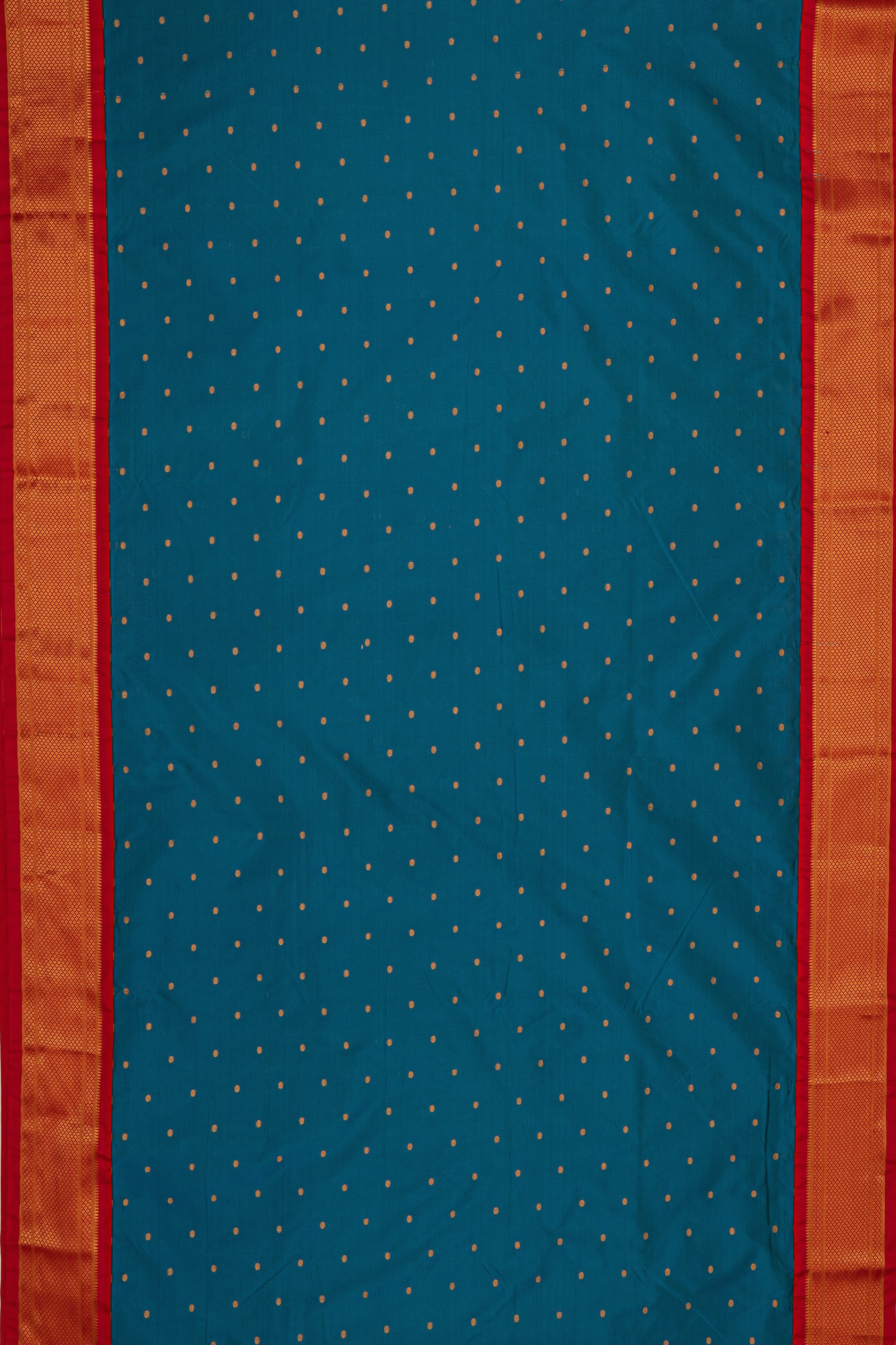 Blue Apurva Silk Paithani Saree with contrast Red border
