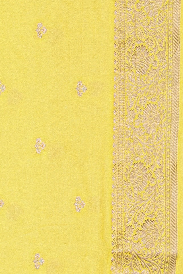 Lime Green Katan Silk Saree with Veil border