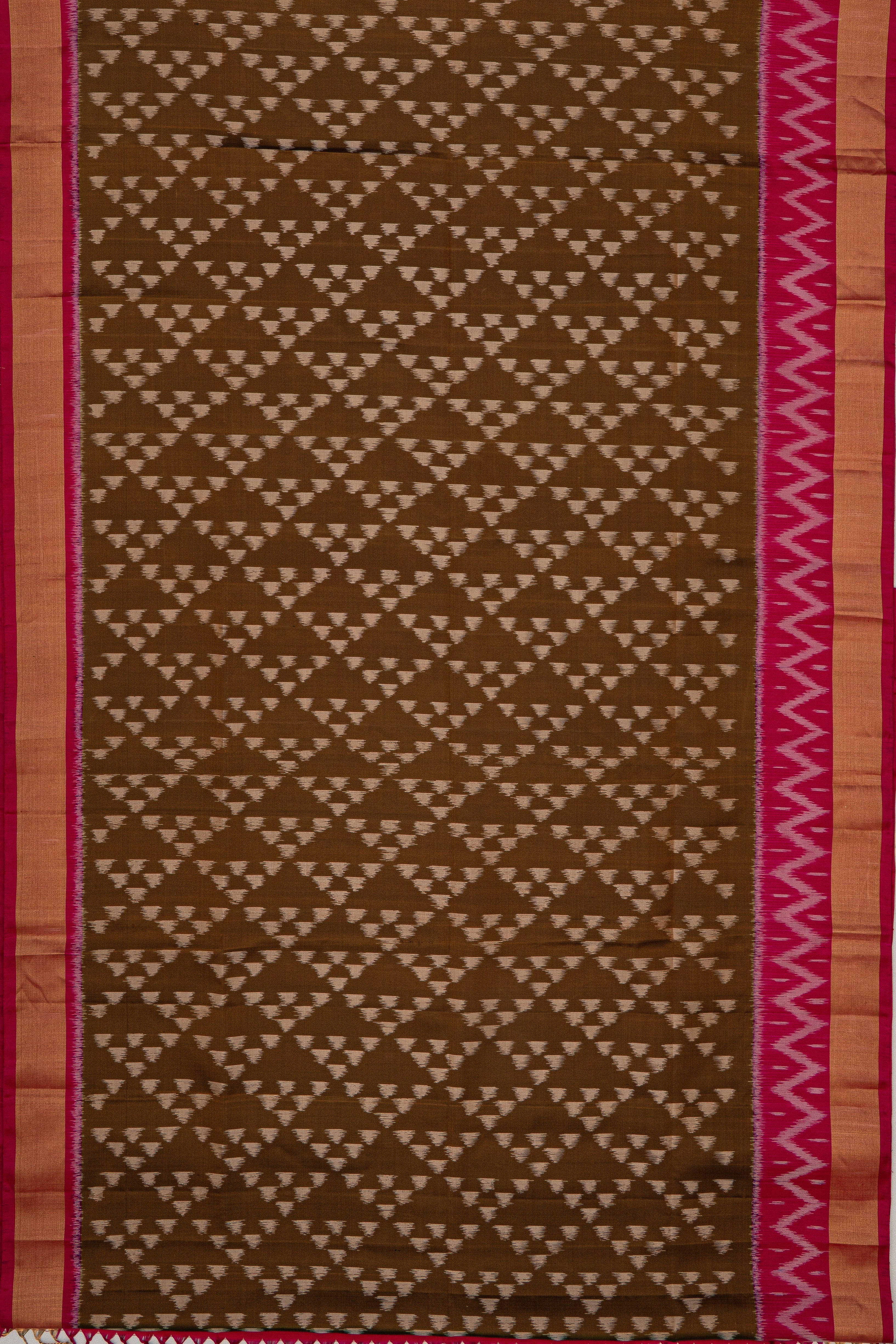 Mehndi Green and Pink Pure Silk Patola Saree