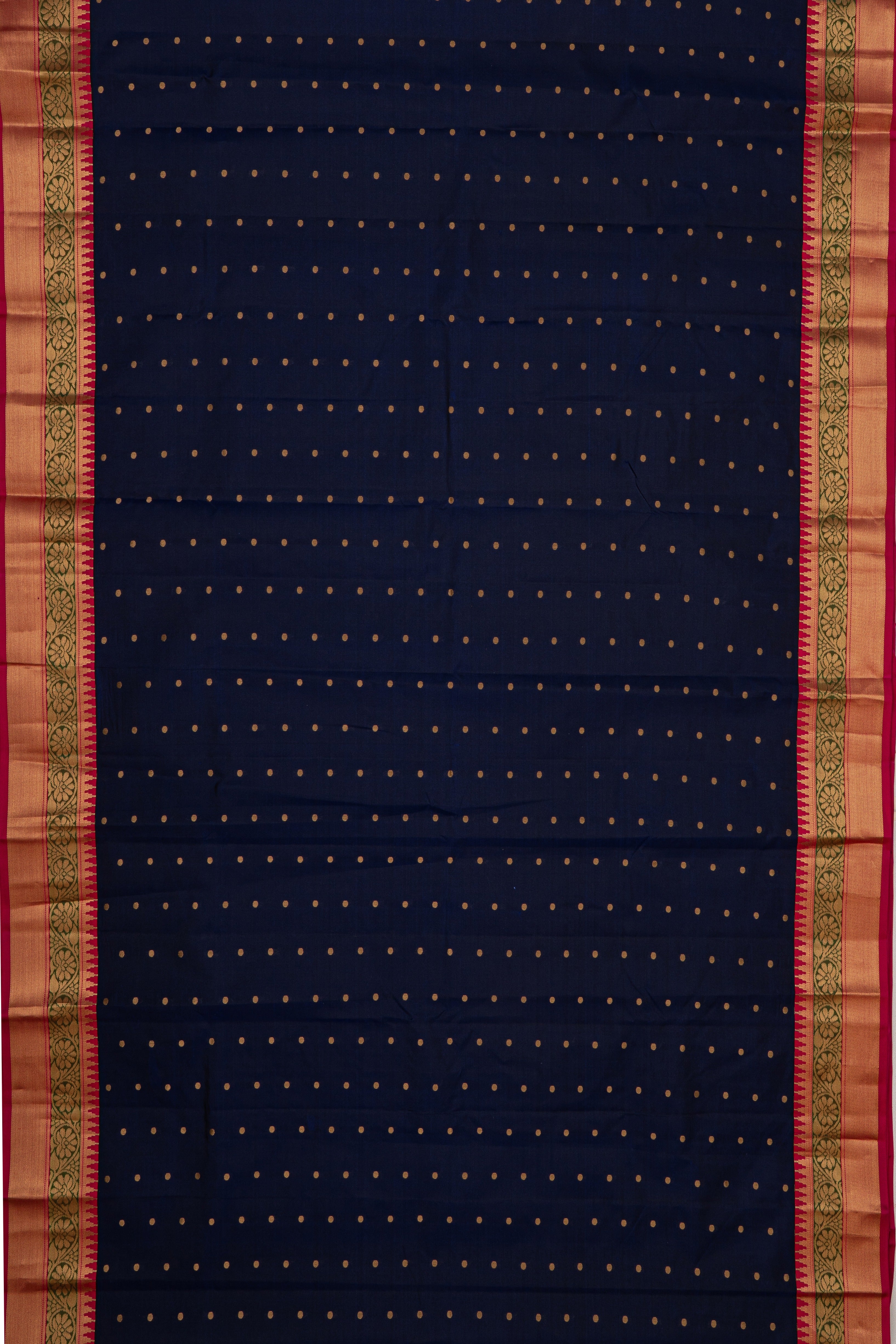 Purple Pure Silk Kadiyal Saree with Rani Pink border