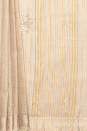 White Gold Tissue Silk Saree with Gota Patti Stonework