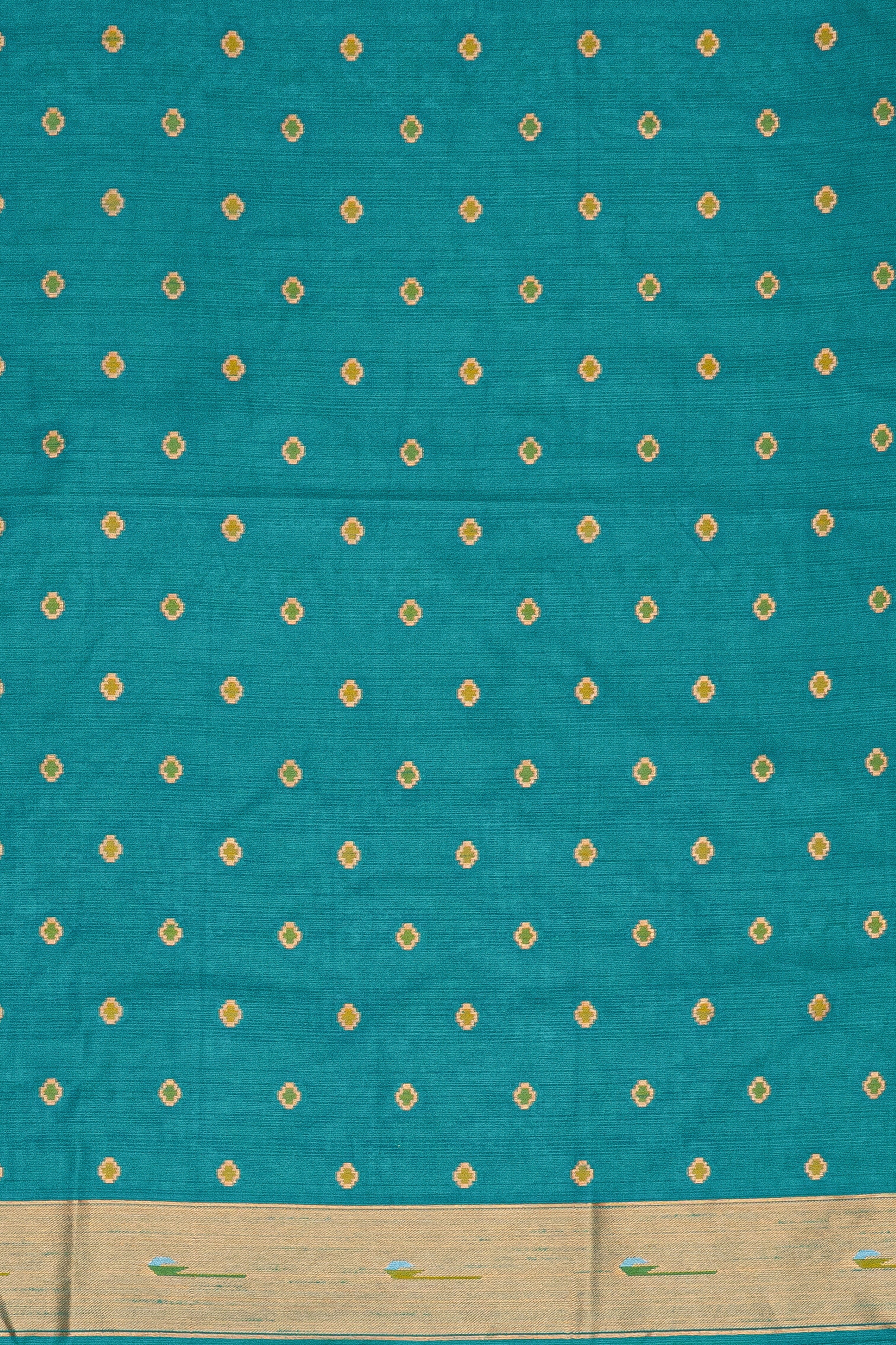 Purple Tussar Silk Patola Saree with contrast Sea Green border