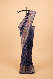 Midnight Blue Georgette Saree with Silver Zariwork