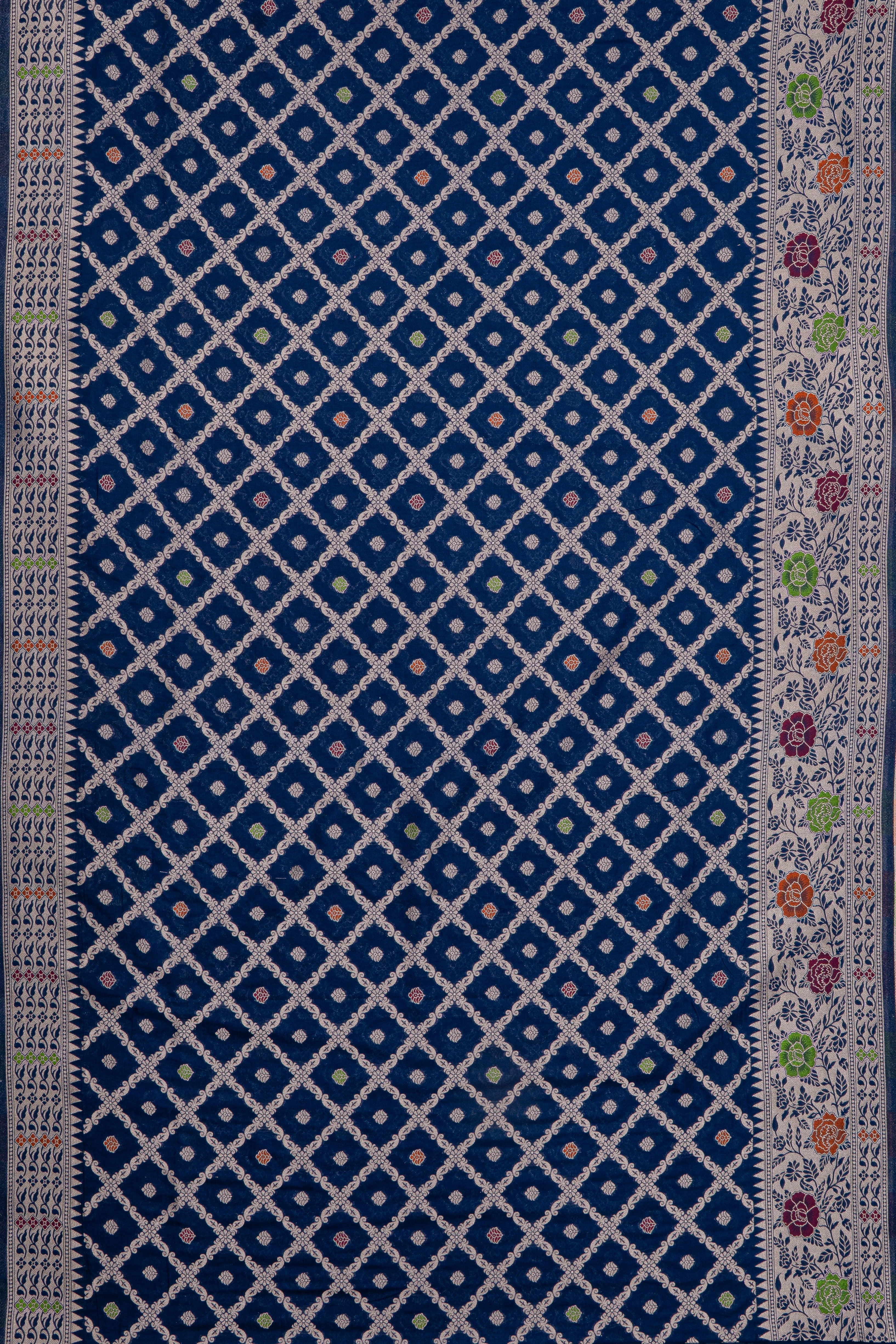 Midnight Blue Georgette Saree with Silver Zariwork