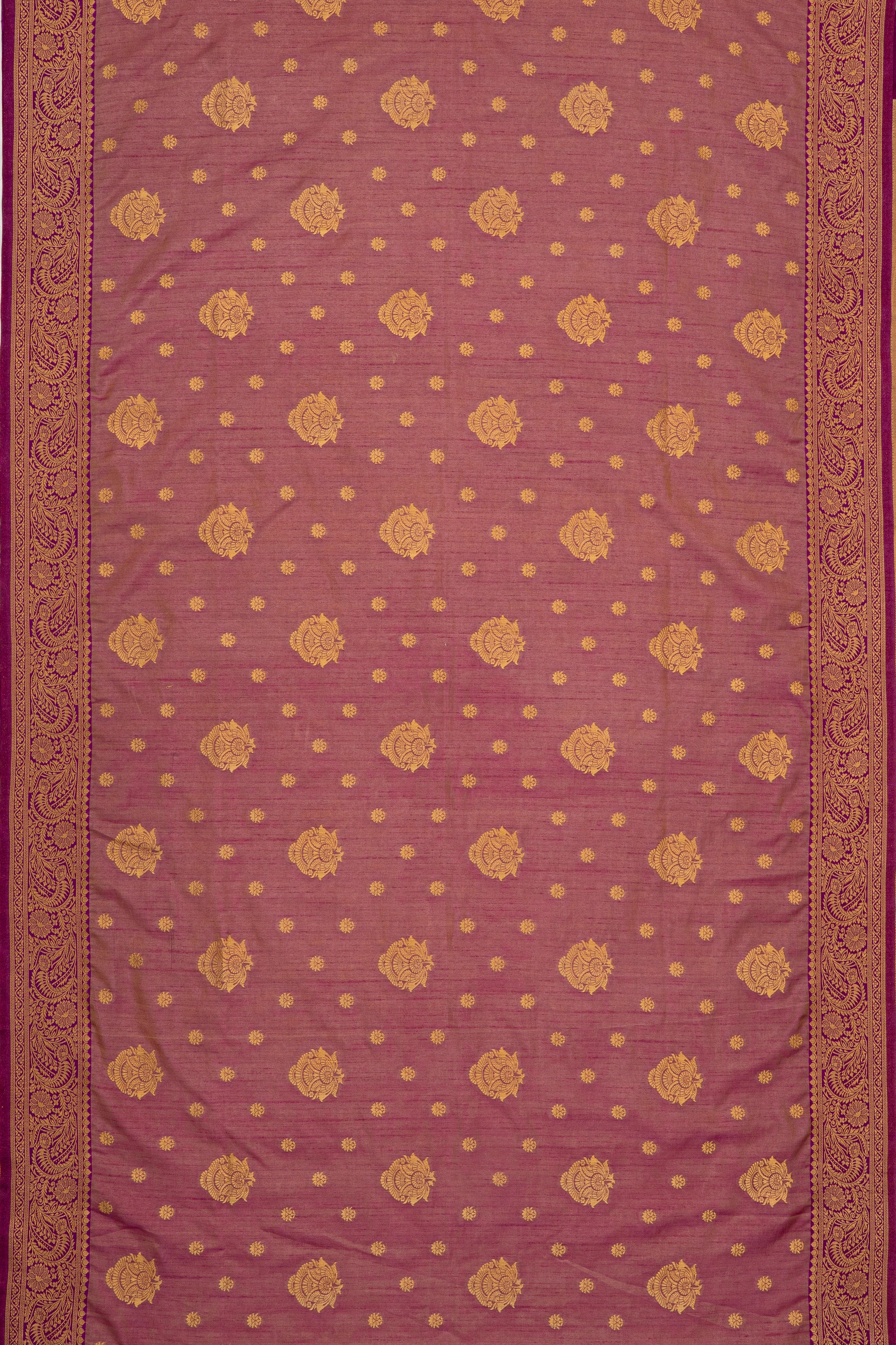 Purple Tussar Silk Banarasi Saree with Gold Zariwork