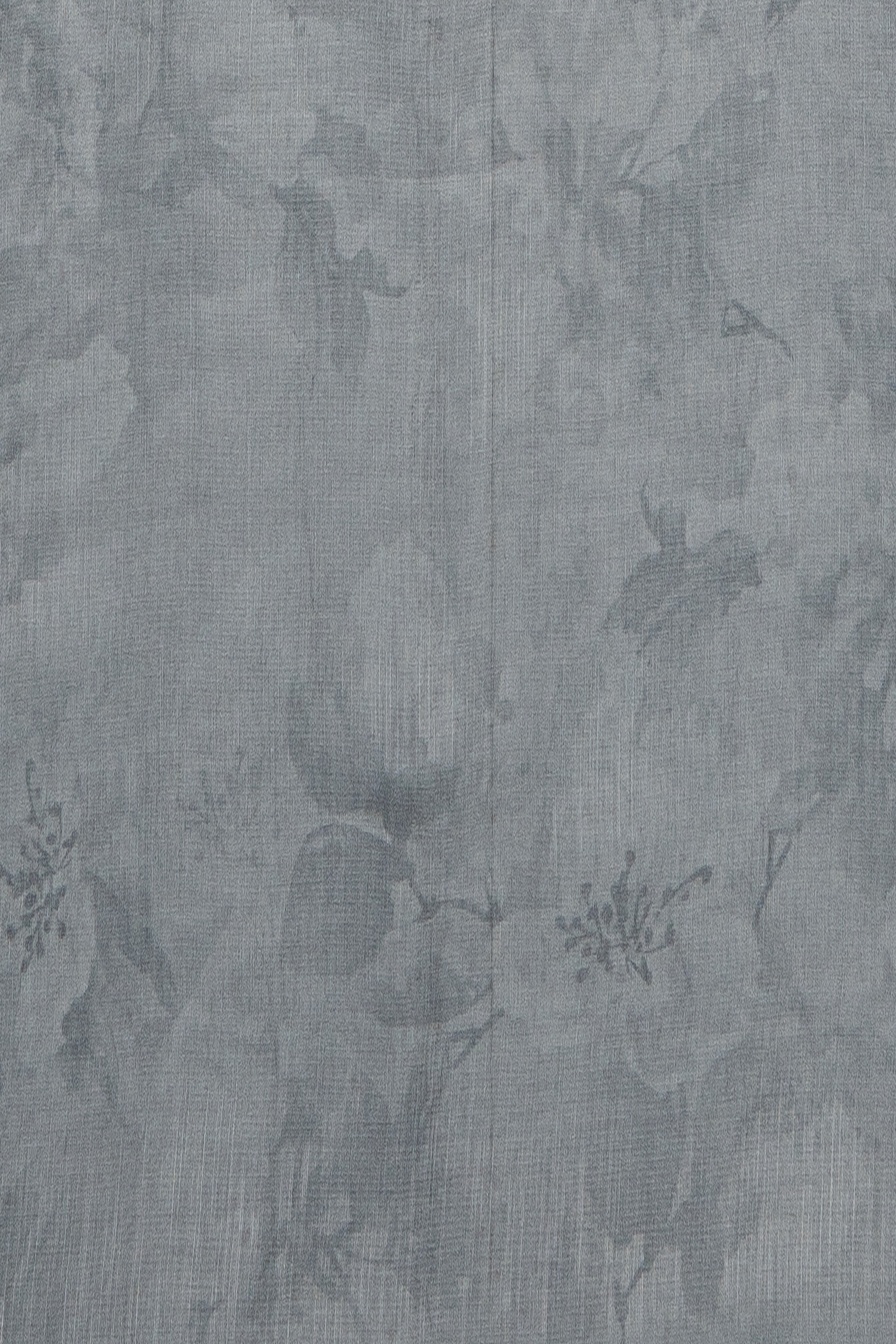 Grey Tussar Silk Saree with Floral print