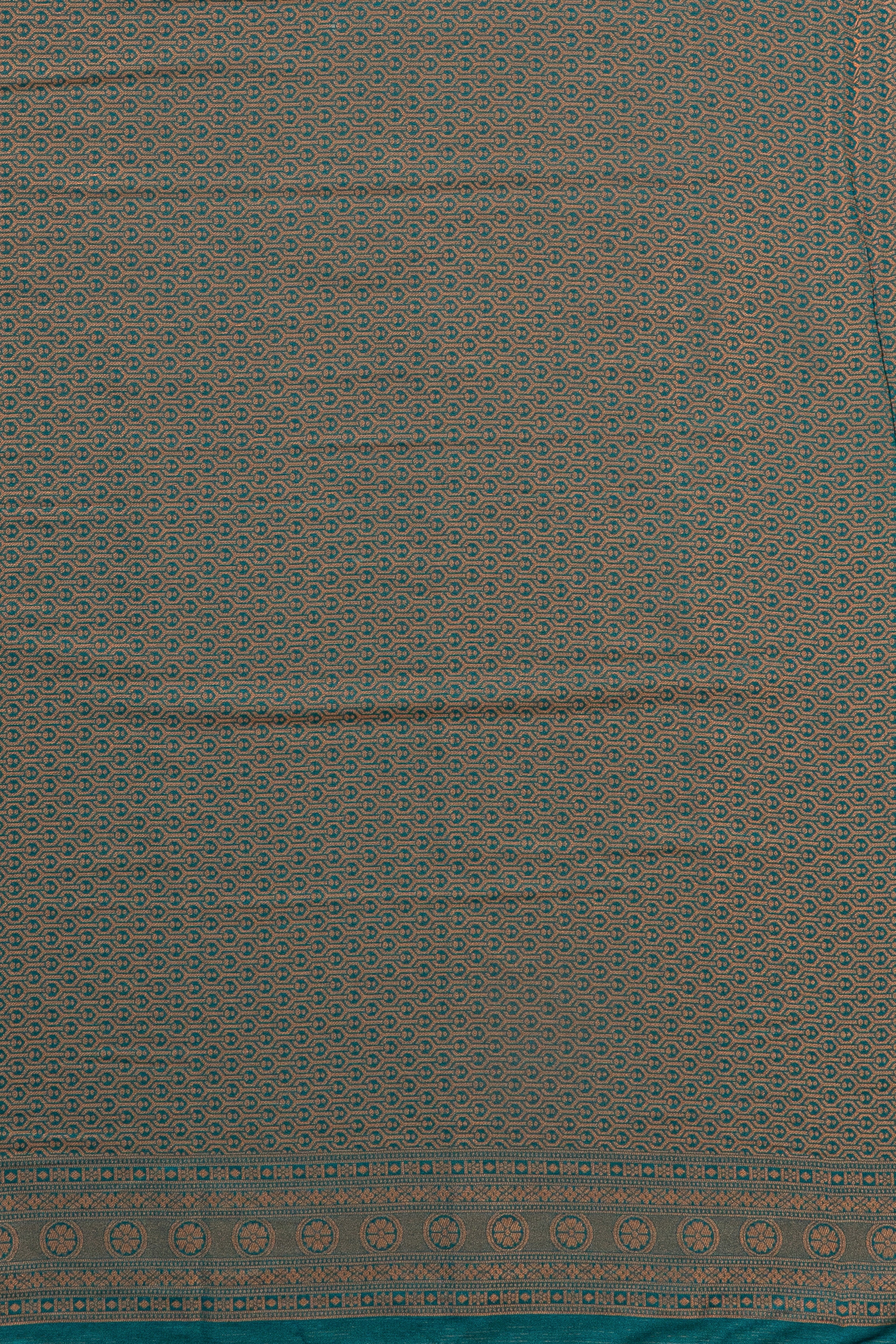 Forest Green Soft Silk Saree with Copper Zariwork