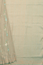 Dhoop Chaon Green and Copper Soft Silk Saree with Floral motifs