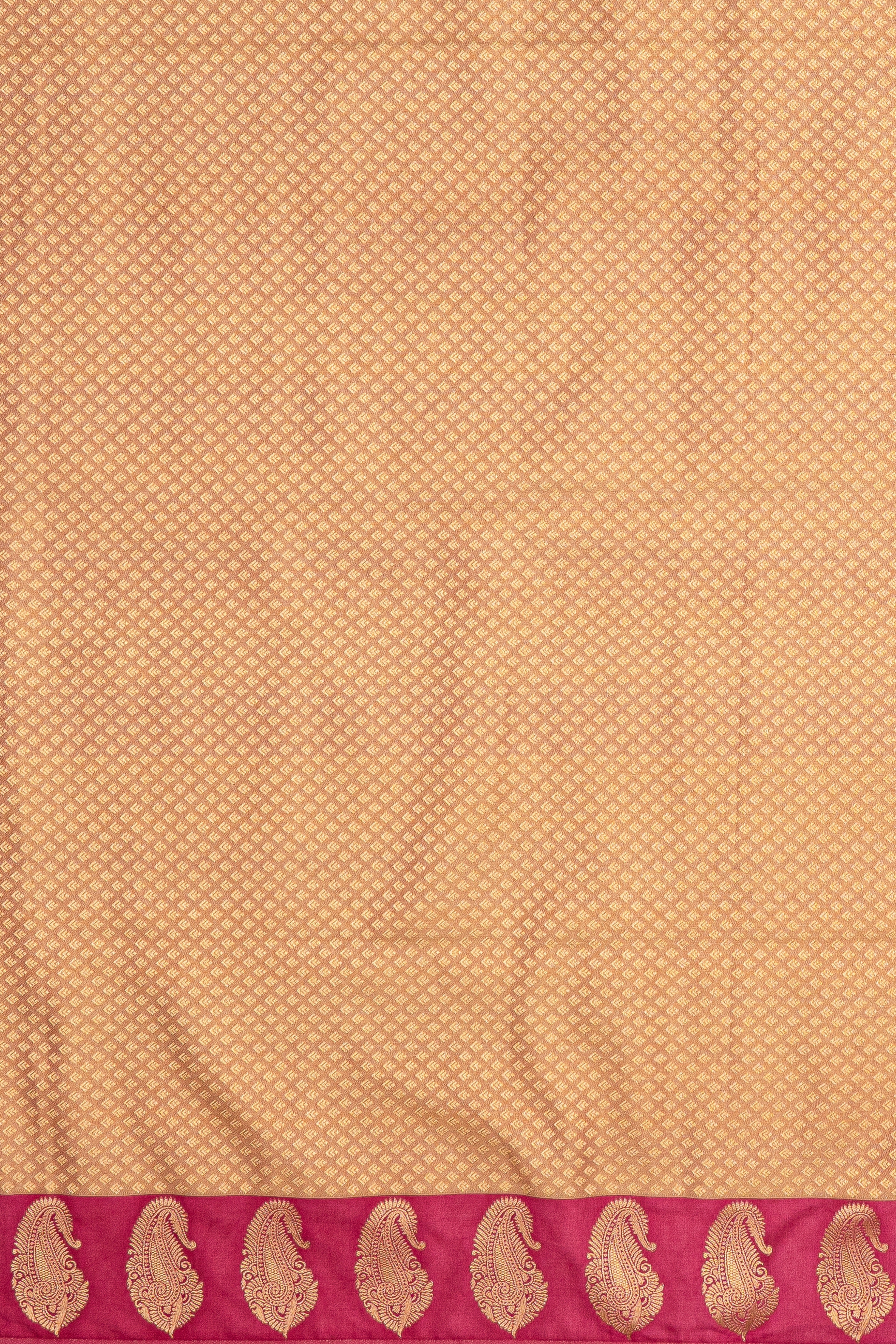 Peach Tissue Silk Saree with contrast Pink border