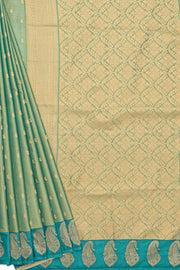Green Tissue Silk Saree with contrast Rama Green border