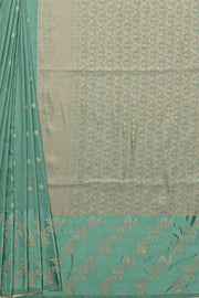 Pastel Green Katan Silk Saree with Leheriya Zariwork and Soft Silk border