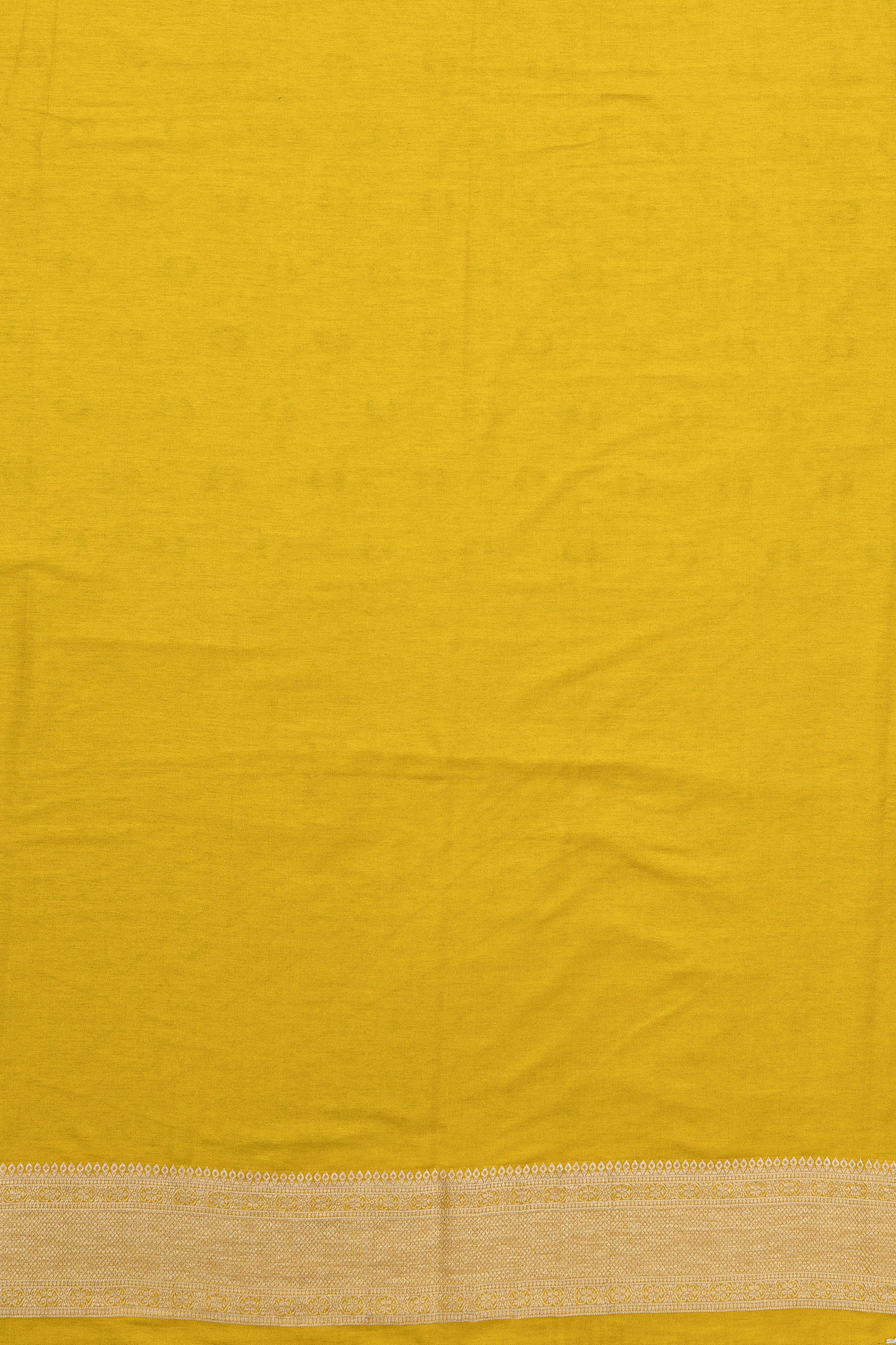 Yellow Katan Silk Saree with Leheriya Zariwork and Soft Silk border