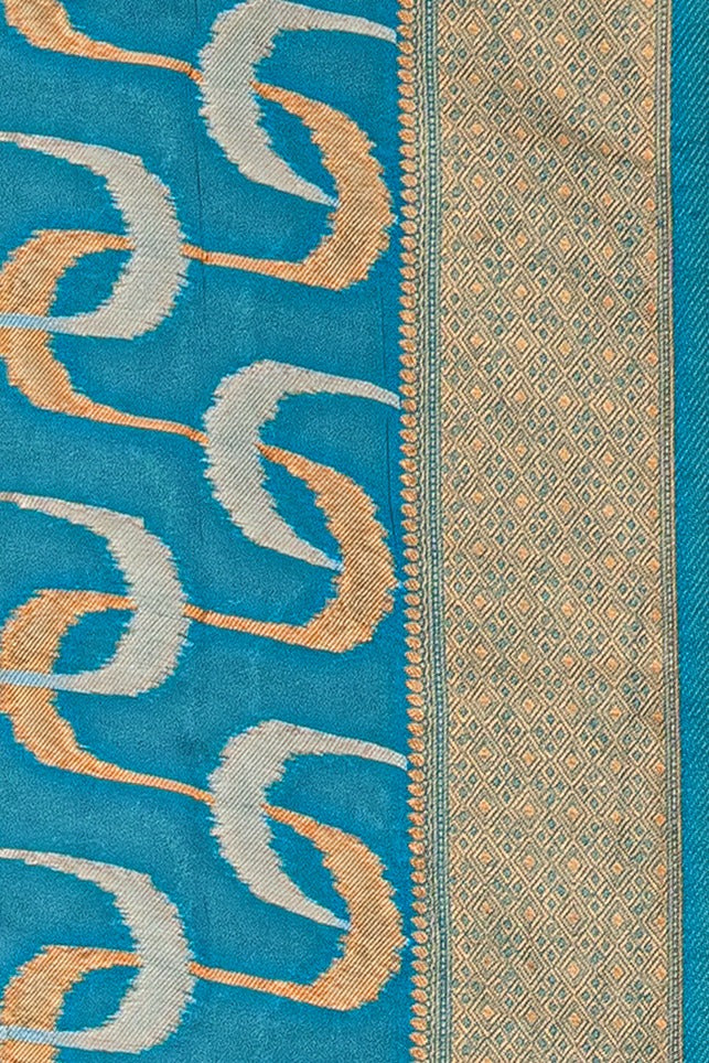Aqua Blue Soft Silk Saree