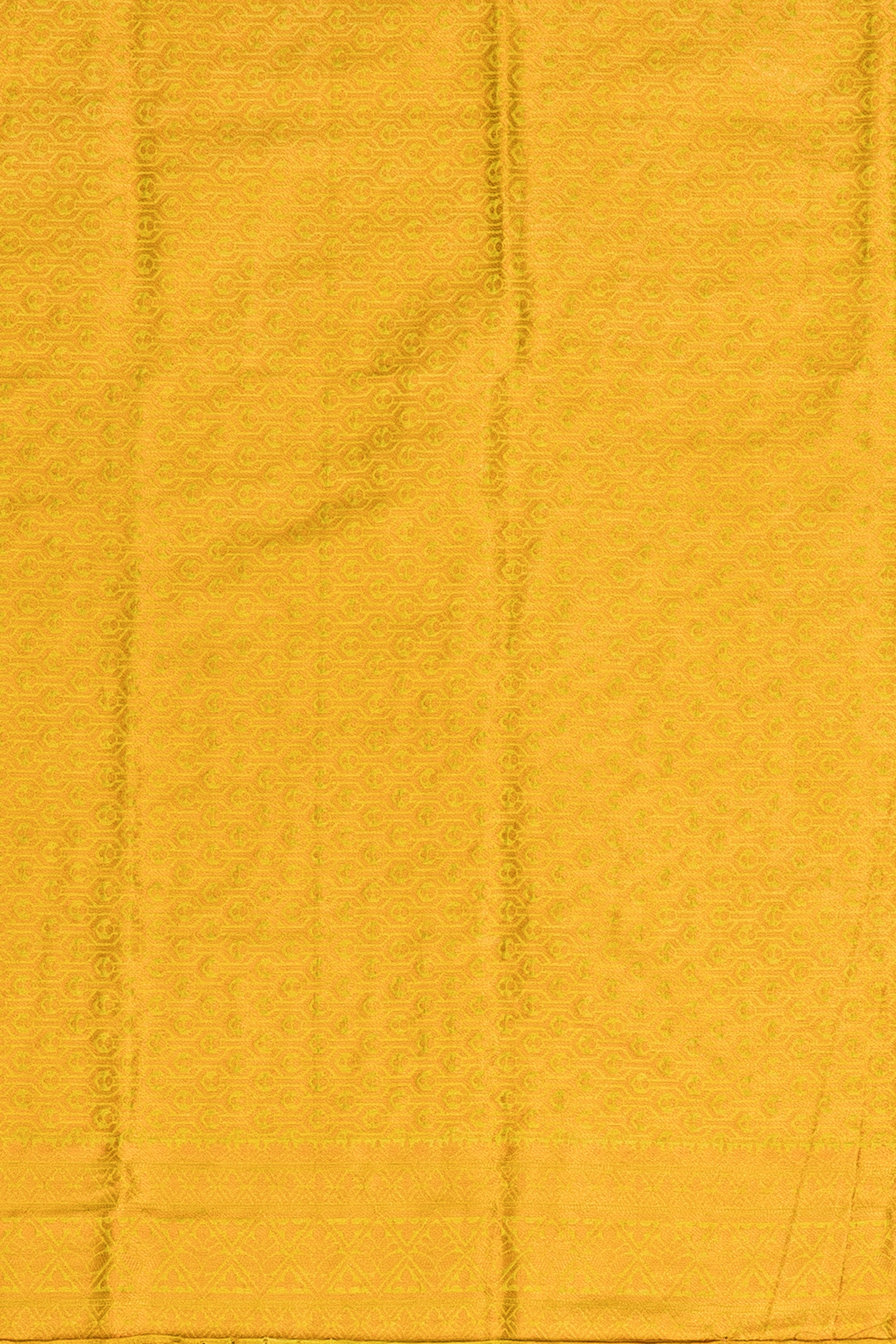 Sunflower Yellow Soft Silk Saree with Gold and Silver Floral motifs