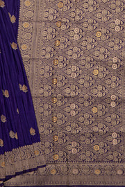 Deep Purple Jute Silk Saree with Gold Zariwork