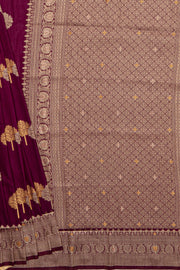 Rich Purple Jute Silk Saree with Gold and Copper Zariwork