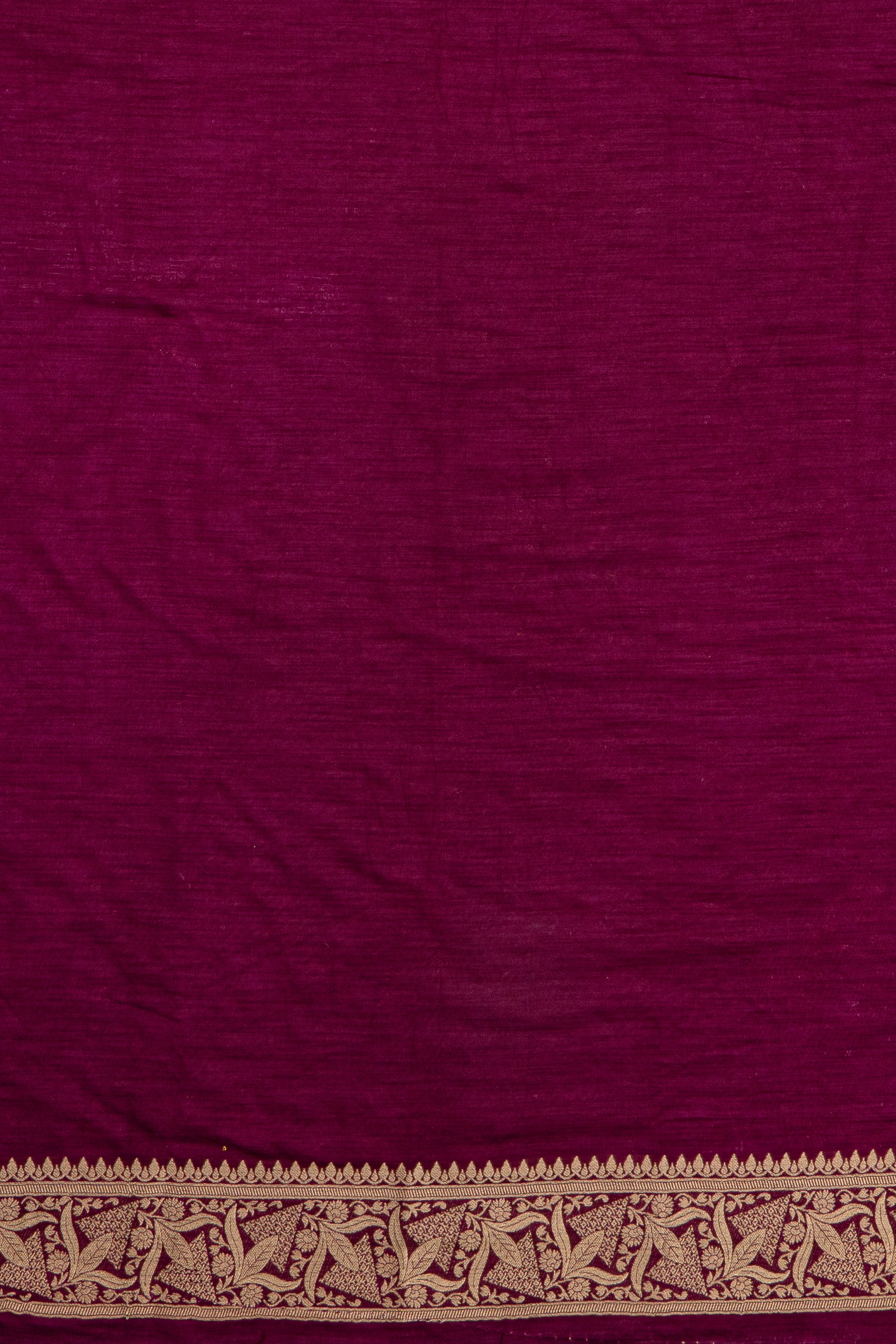 Wine Jute Silk Saree with Gold and Copper Zariwork