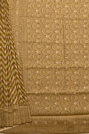Olive Green Dola Silk Saree with Geometric stripes