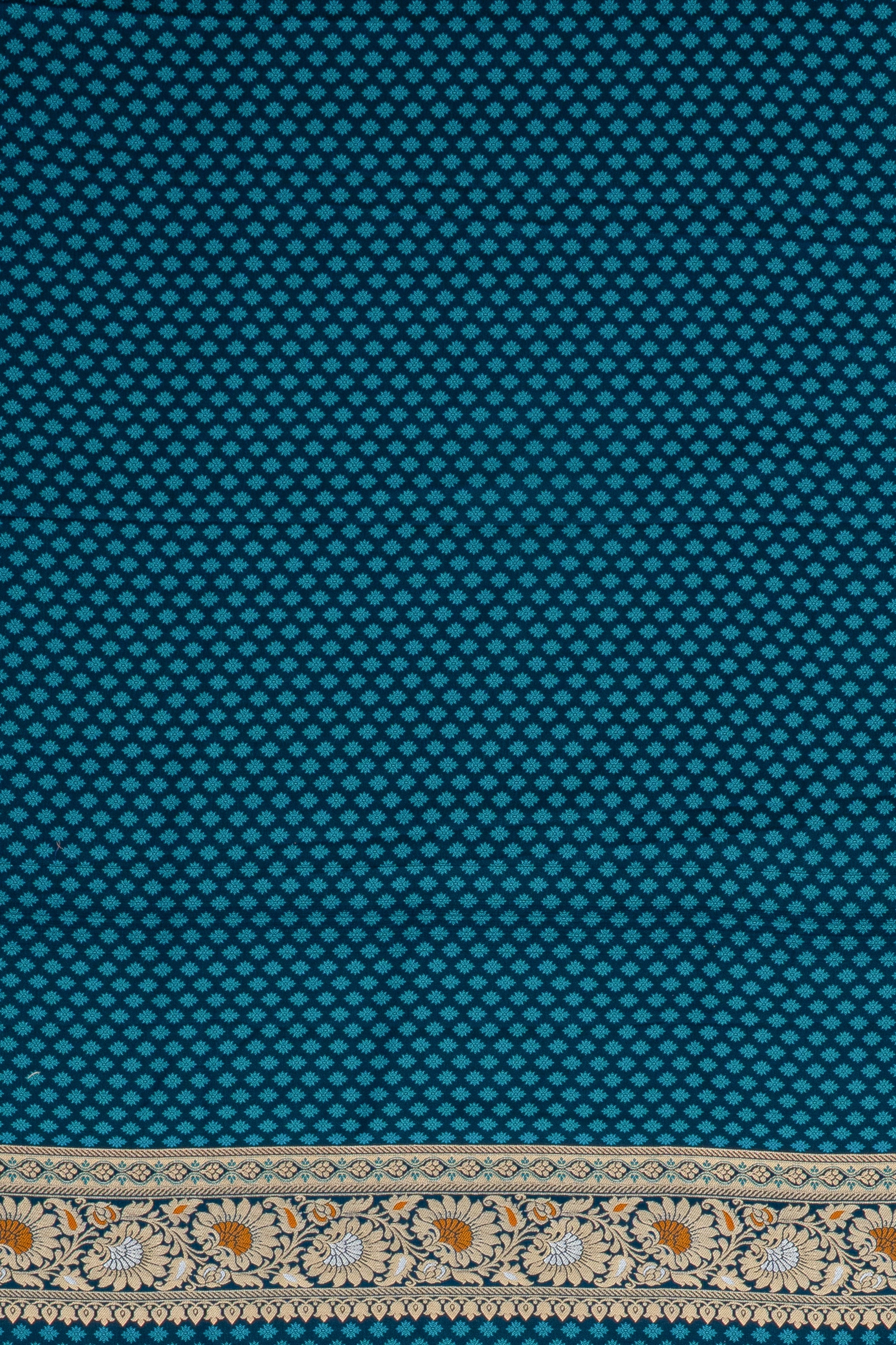 Royal Blue Katan Silk Jamawar Banarasi Saree