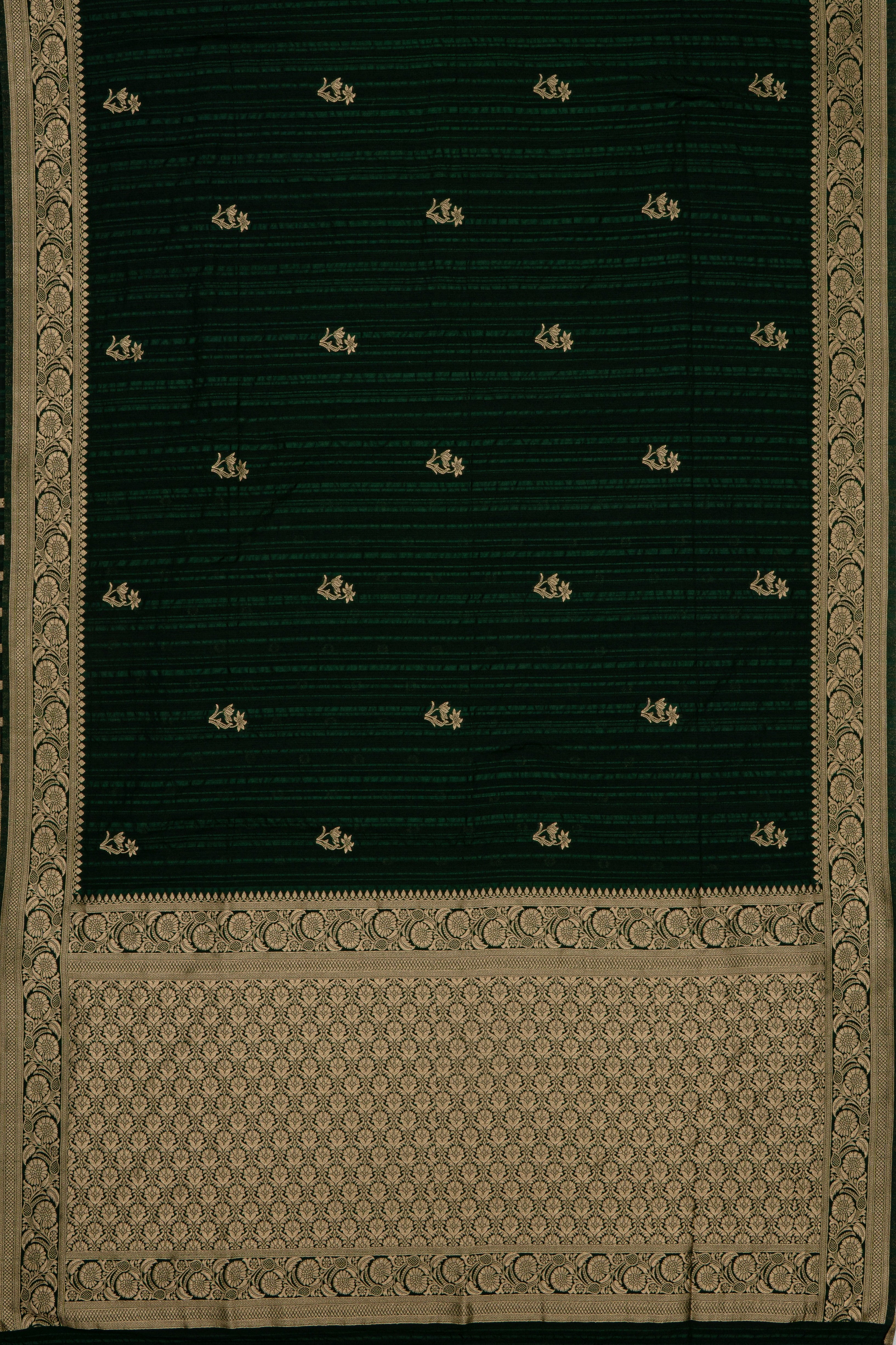 Bottle Green Crepe Saree