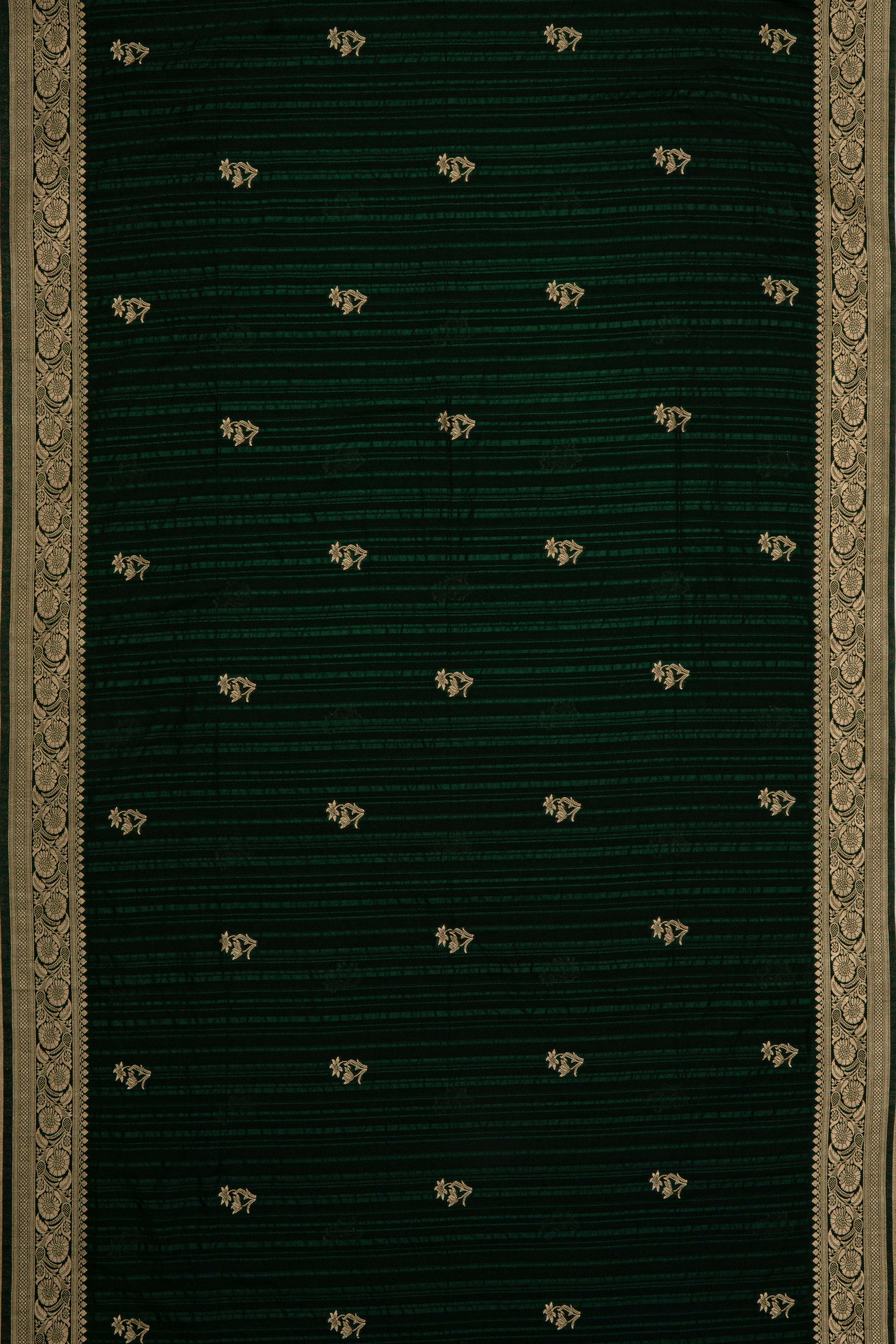 Bottle Green Crepe Saree