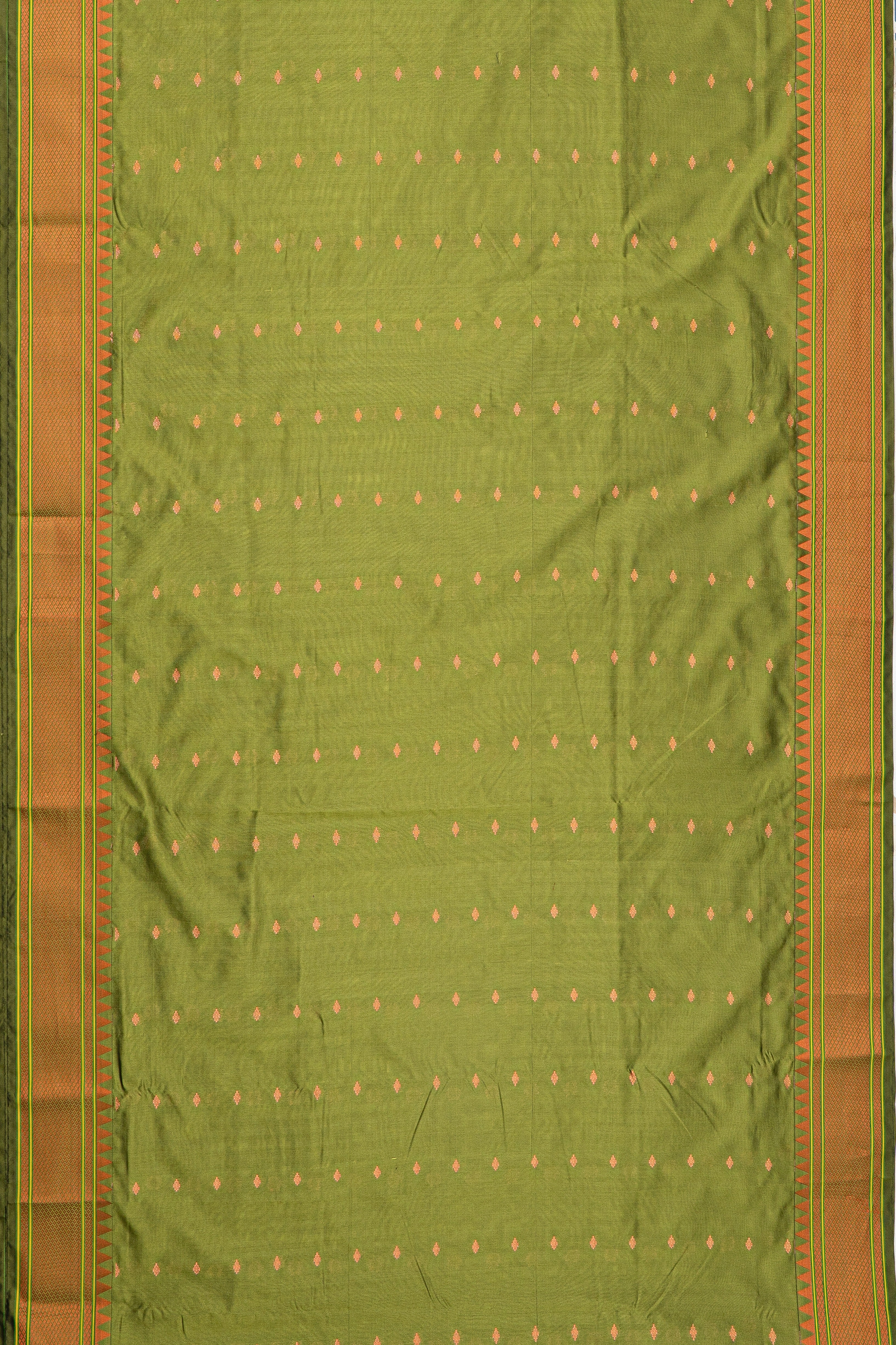 Henna Green Apurva Silk Paithani Saree with Chattai border