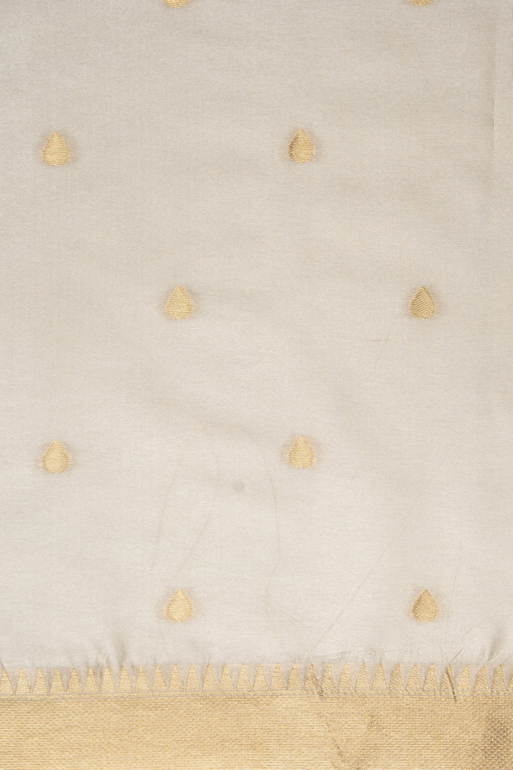 Cream Katan Silk Saree