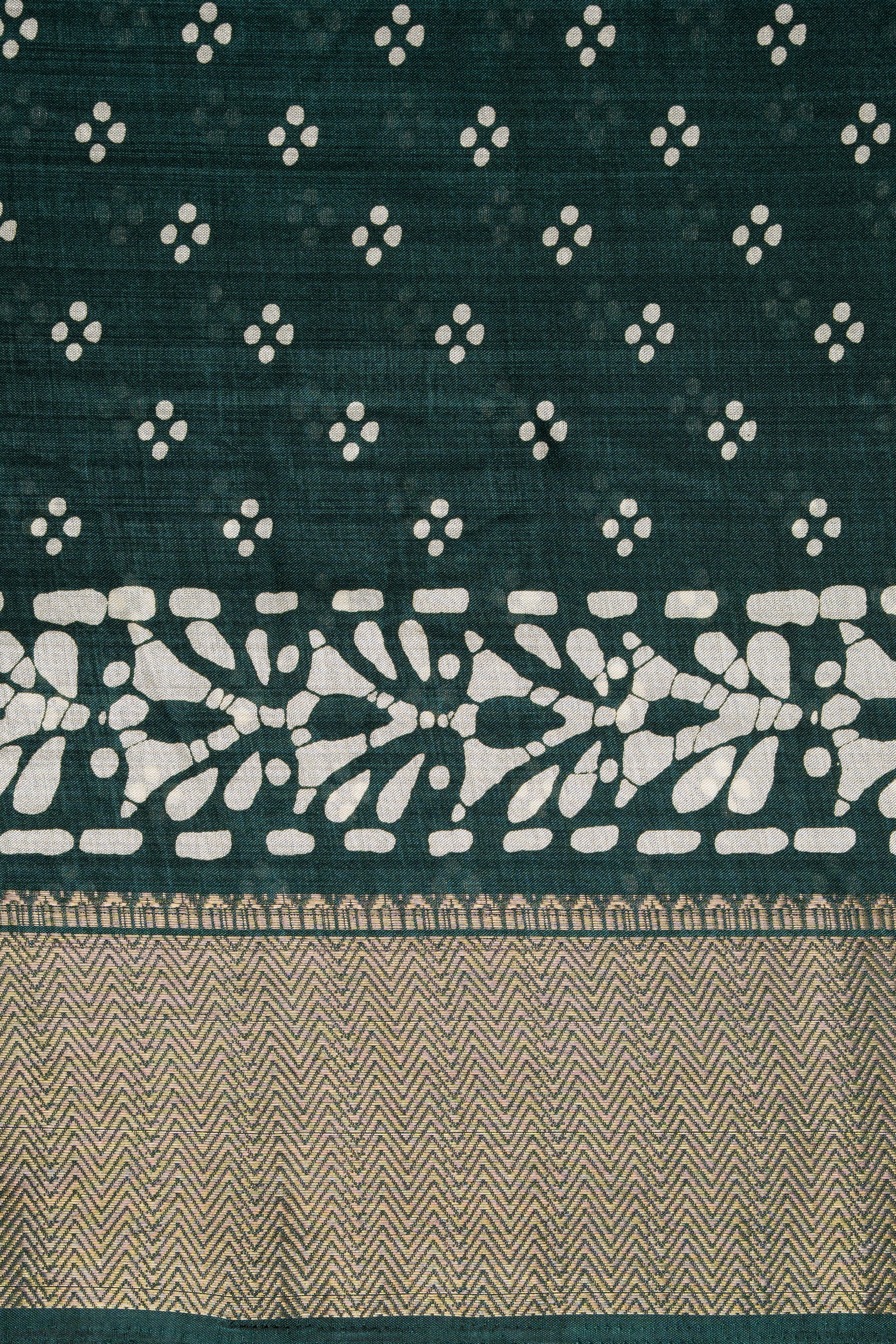 Bottle Green Tussar Silk Saree