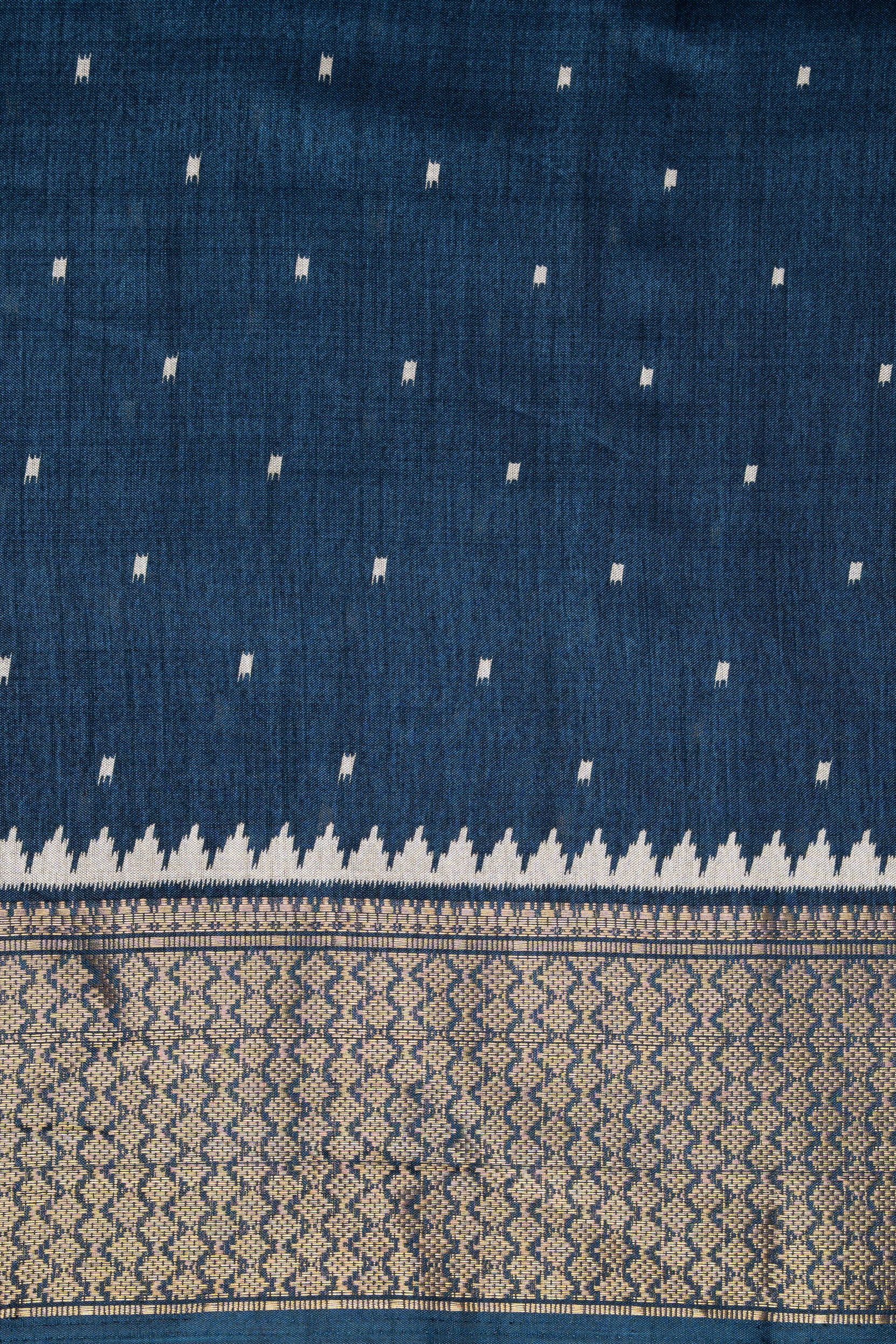 Blue Tussar Silk Saree