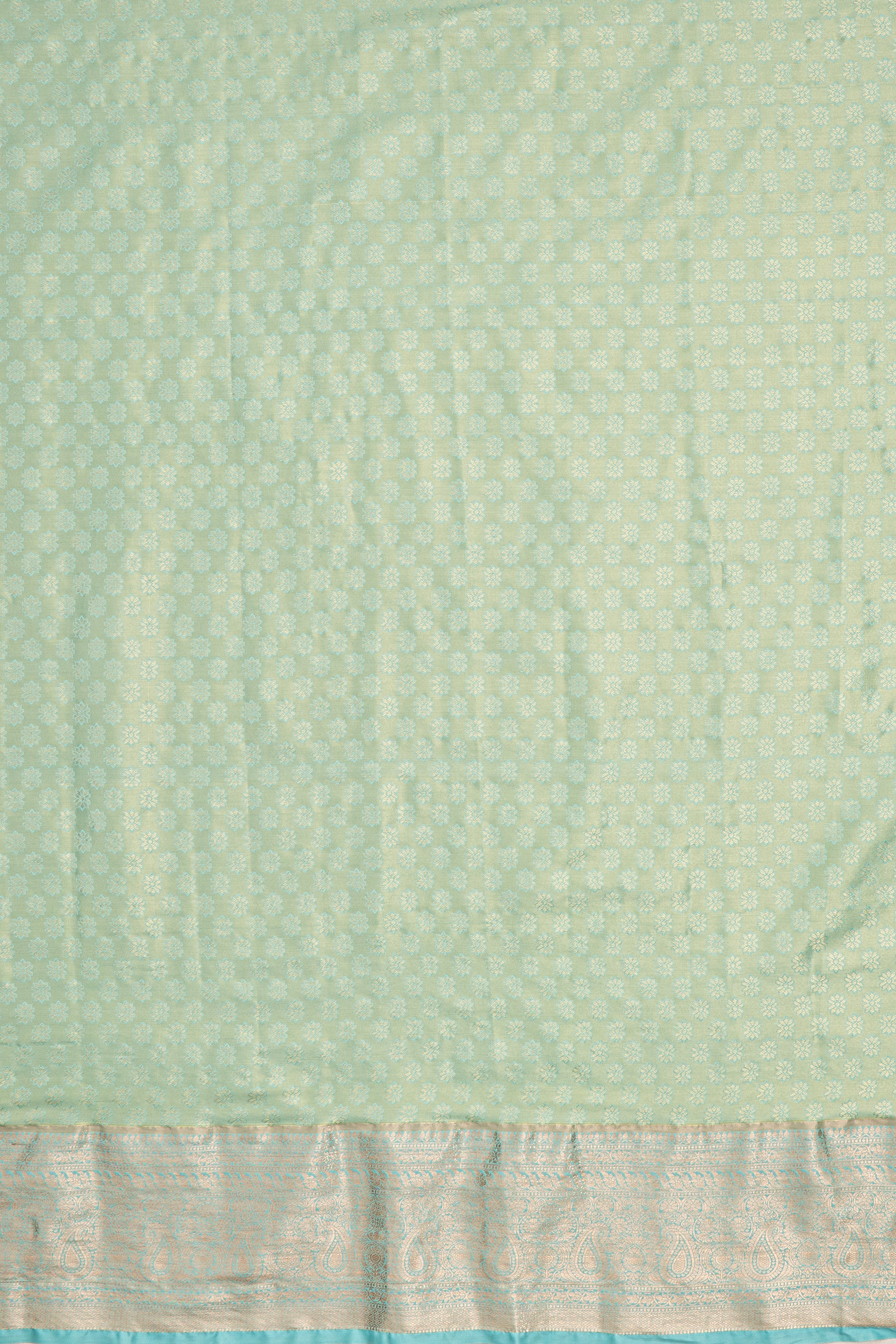 Blue Tissue Silk Brocade Saree with Geometric Pattern