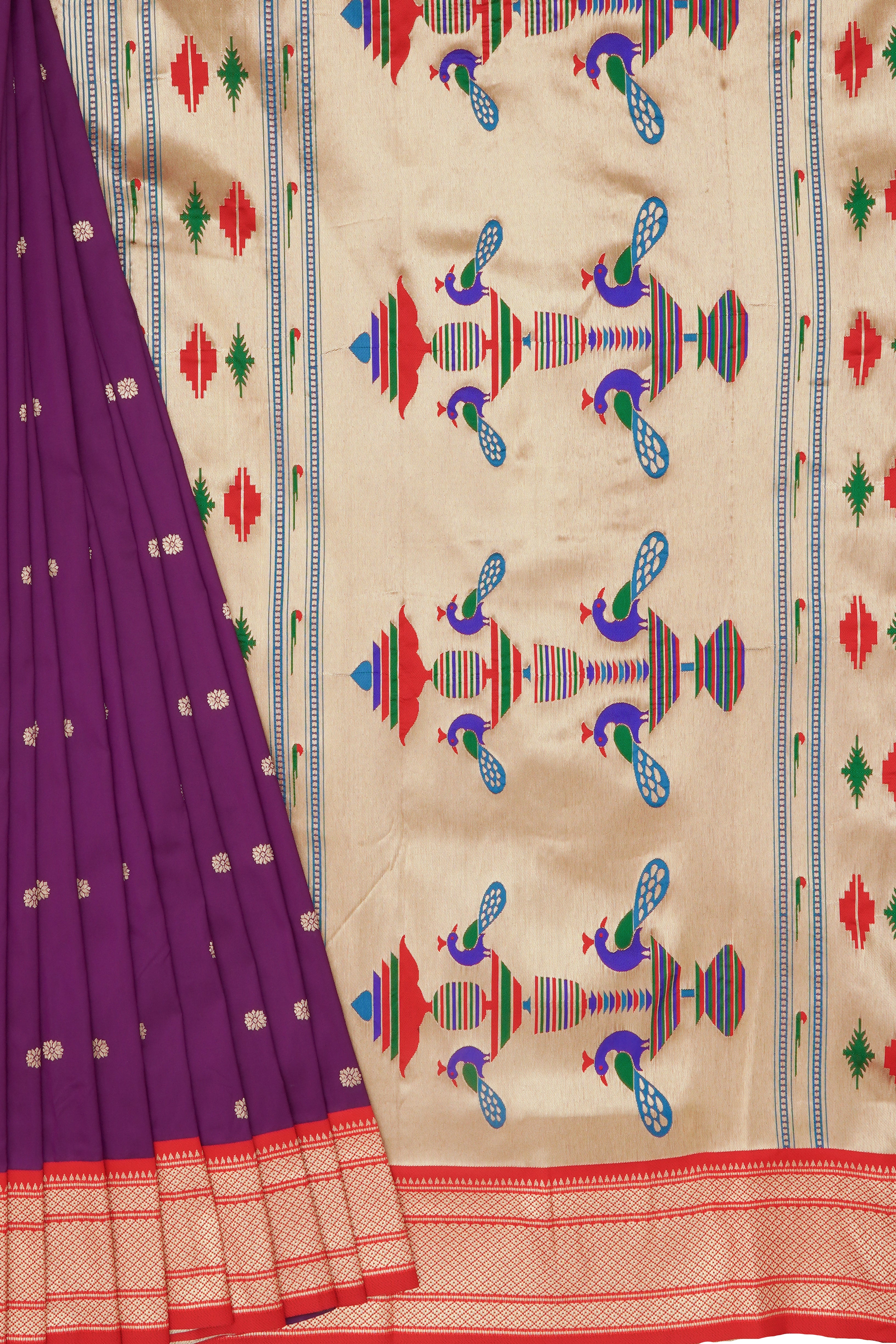 Purple Apurva Silk Paithani Saree